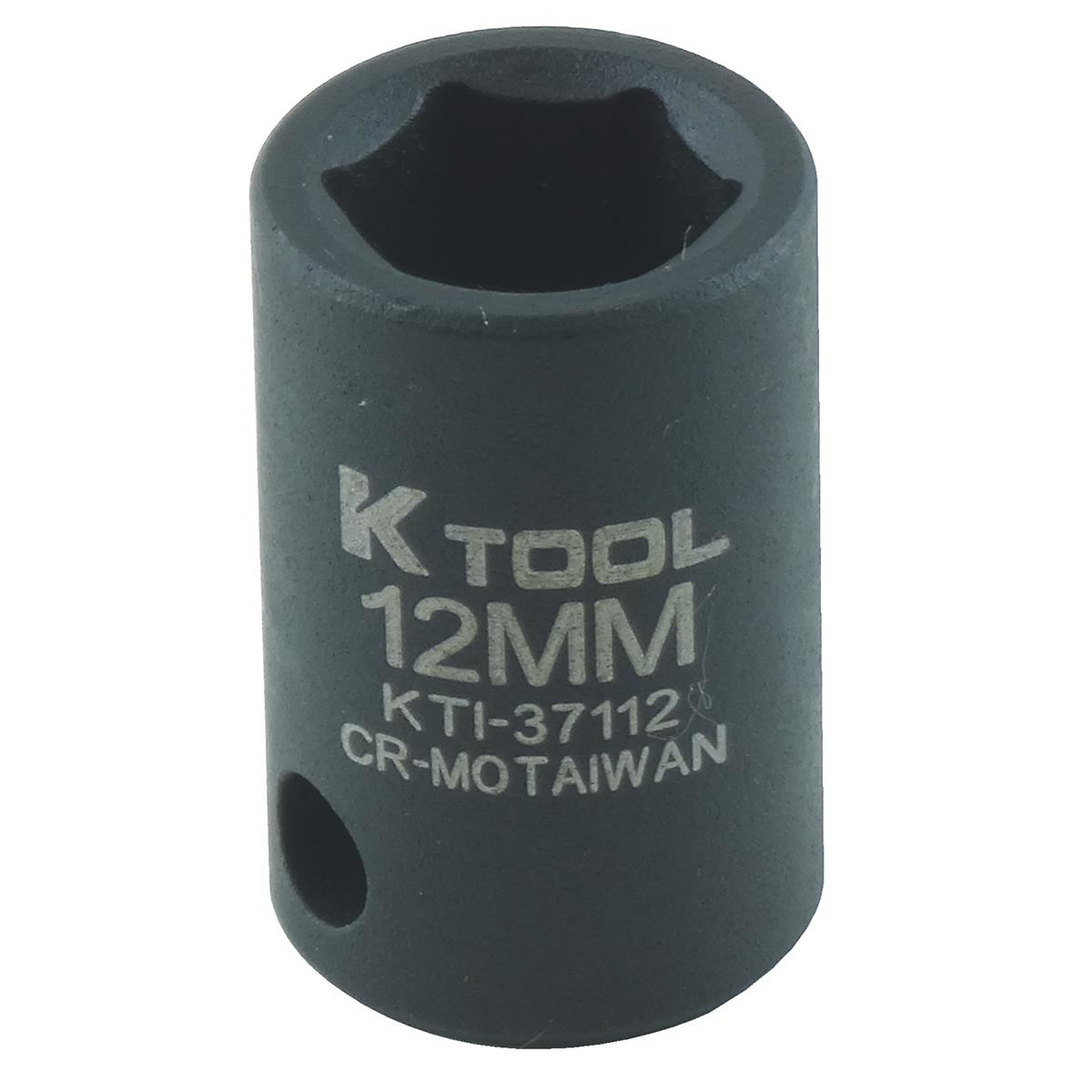 K Tool International 12mm 6-Point Impact Socket — 3/8in. Drive, Chrome-Moly Steel, Model# KTI37112