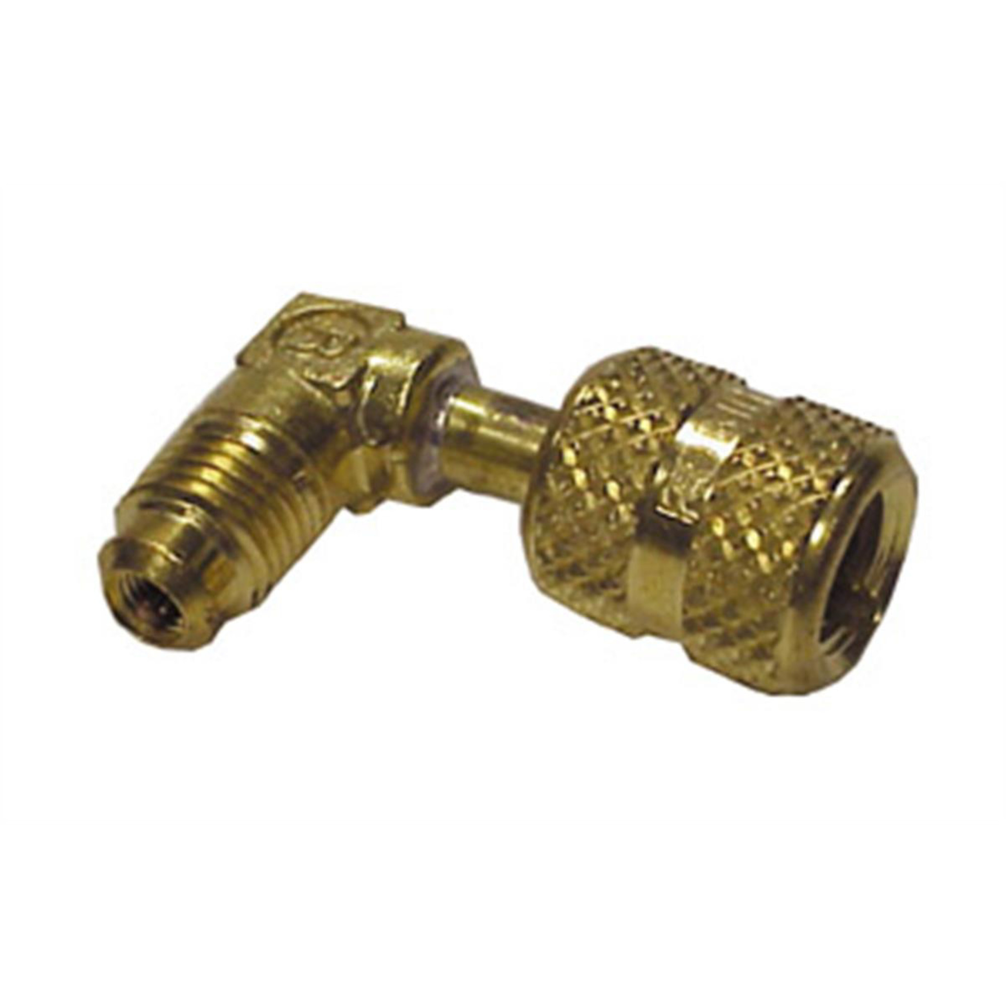 Robinair Quick Coupler Elbow Adapter — 1/4in. MFL x 1/4in. FFL, 90 Degree, Brass, Model# ROB40563A