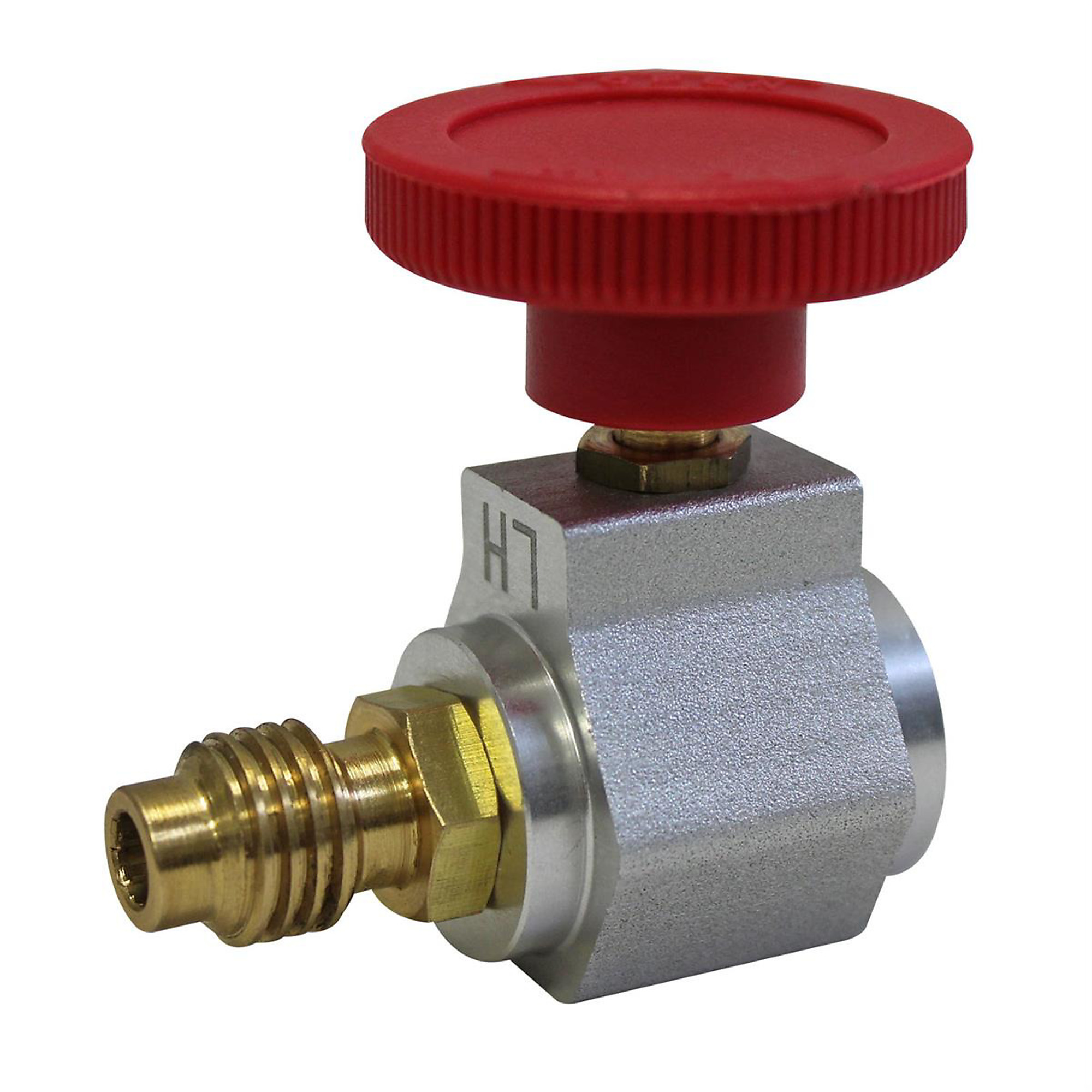 Mastercool R1234yf Depressor Style Can Tap Valve — 1/2in. ACME LH Thread, Gasket Protected, All Metal Construction, Model# MSC85512-YF