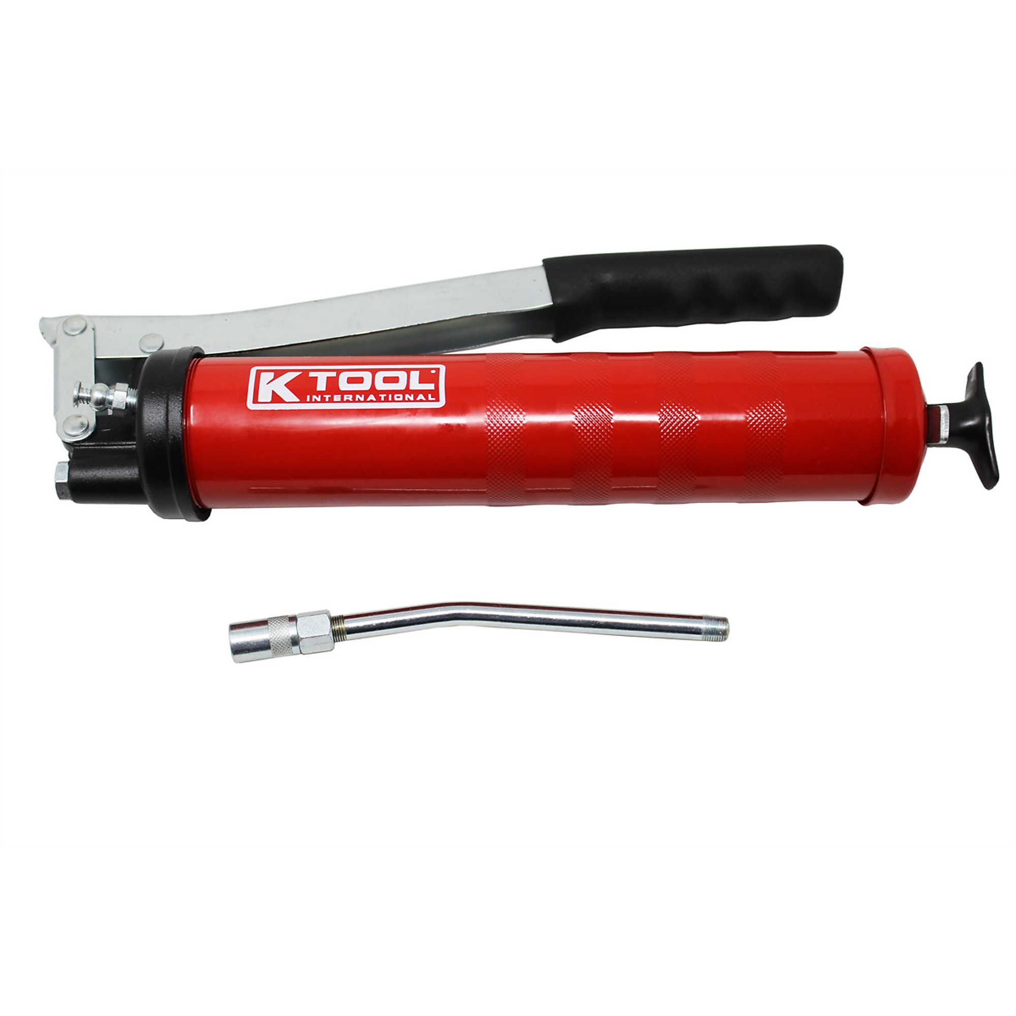 K Tool International Heavy-Duty Lever Grease Gun — 14 Oz. Capacity, 10,000 PSI, Rubber Grip, Model# KTI73942