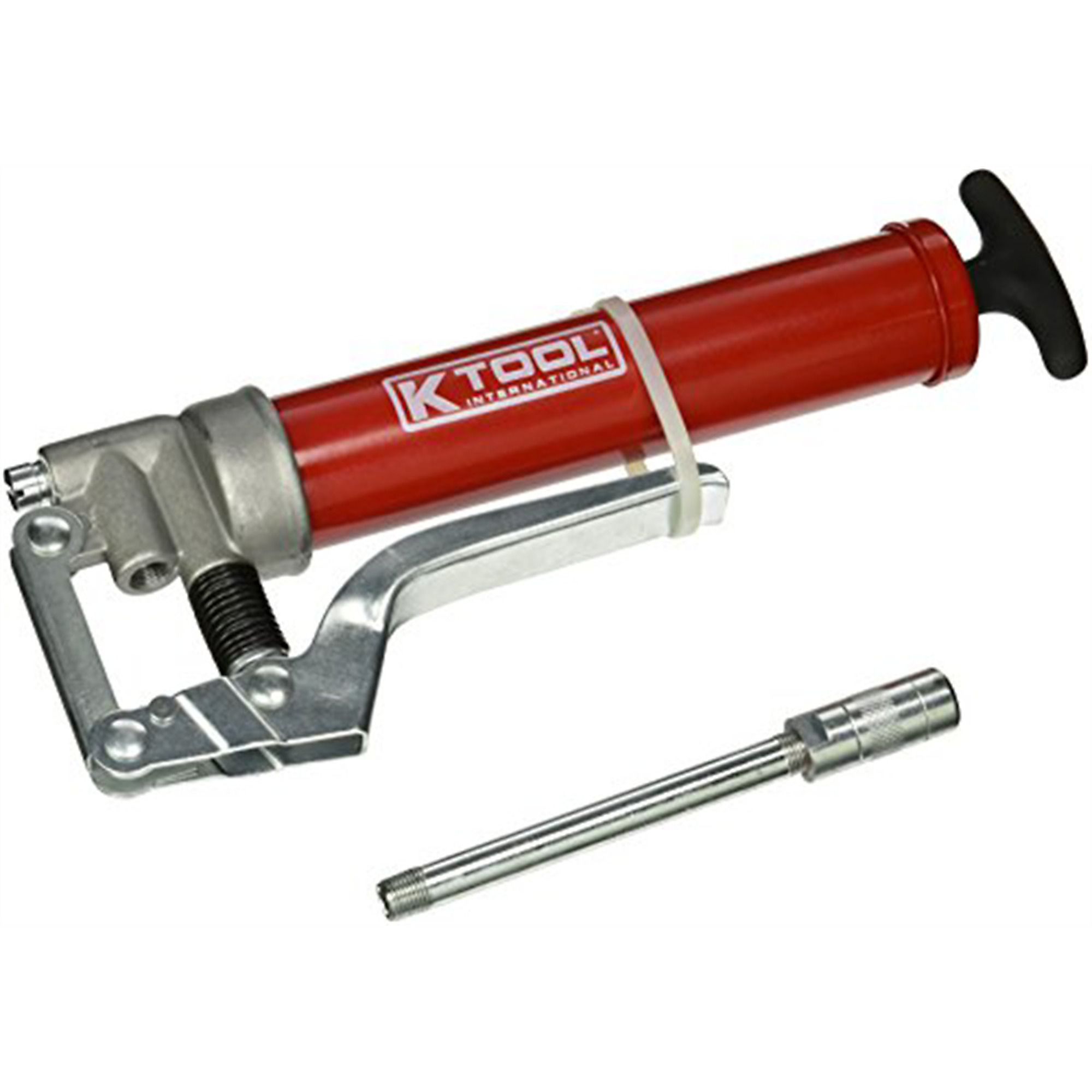 K Tool International Mini Pistol Grease Gun — 3 Oz., 3500 PSI, Dual Discharge Ports, 4in. Steel Extension Coupler, Model# KTI73930