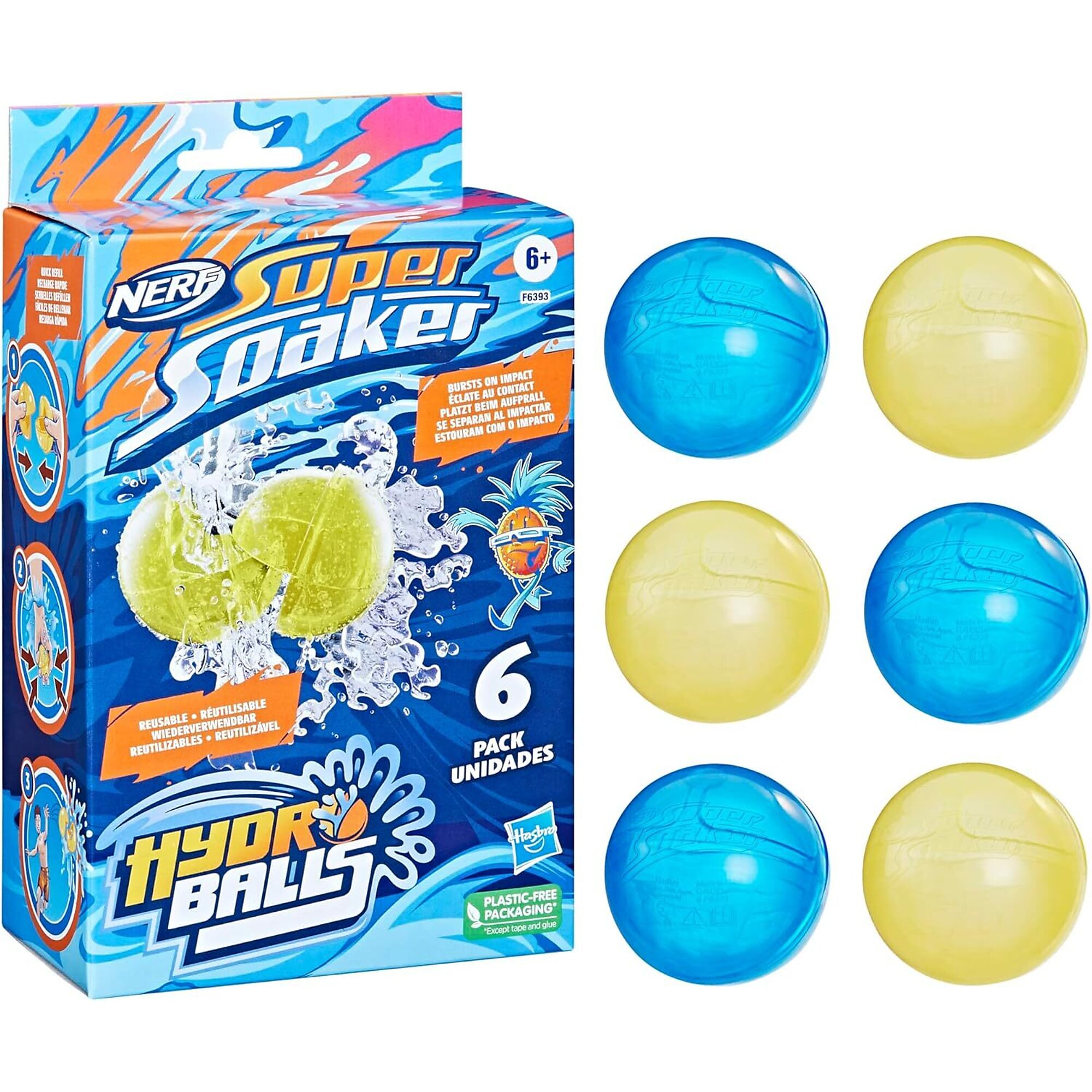 NERF Super Soaker Hydro Balls, 6-Pk., Model #HSBF6393