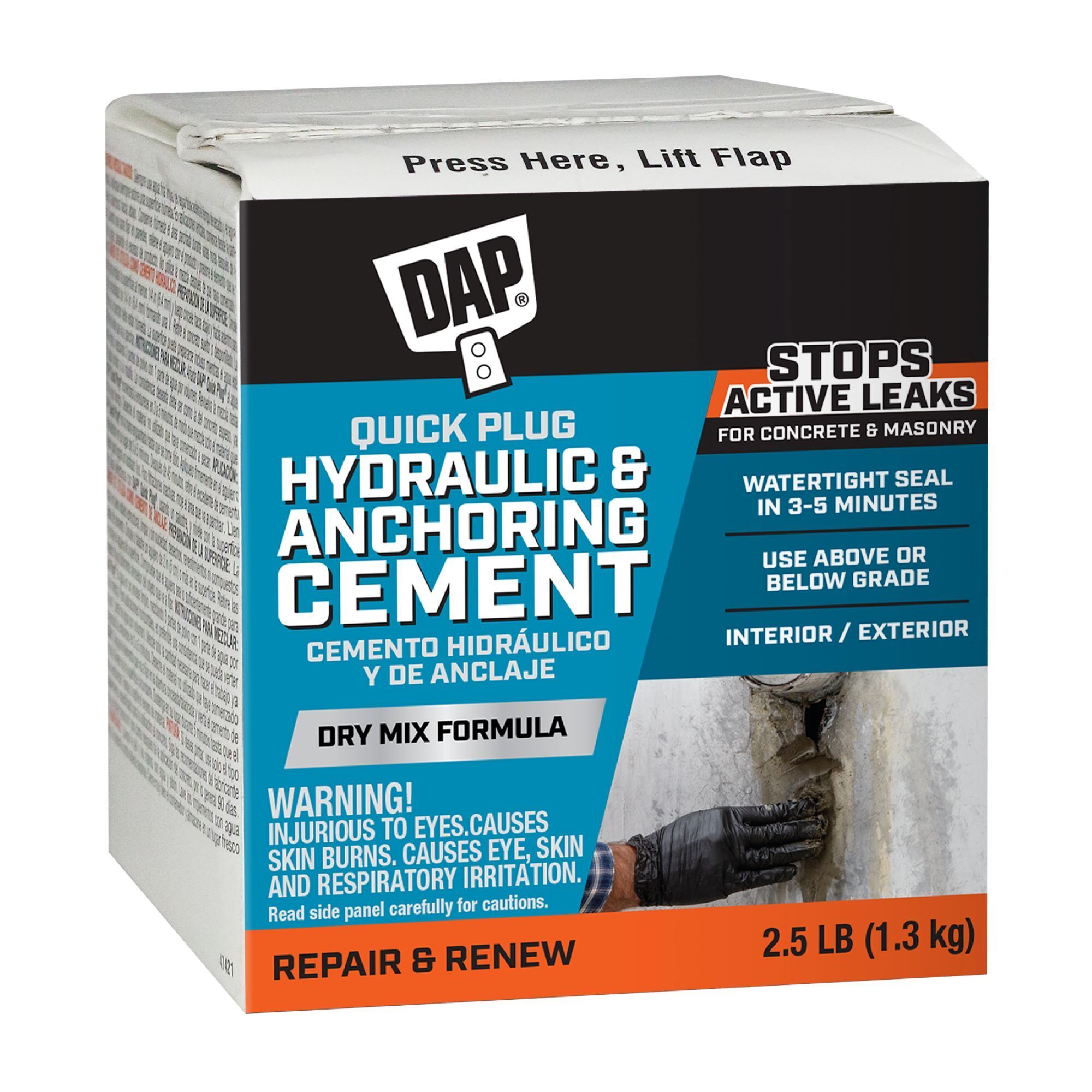 DAP Quick Plug Hydraulic & Anchoring Cement 2.5 LB Gray, Model# 7079814084