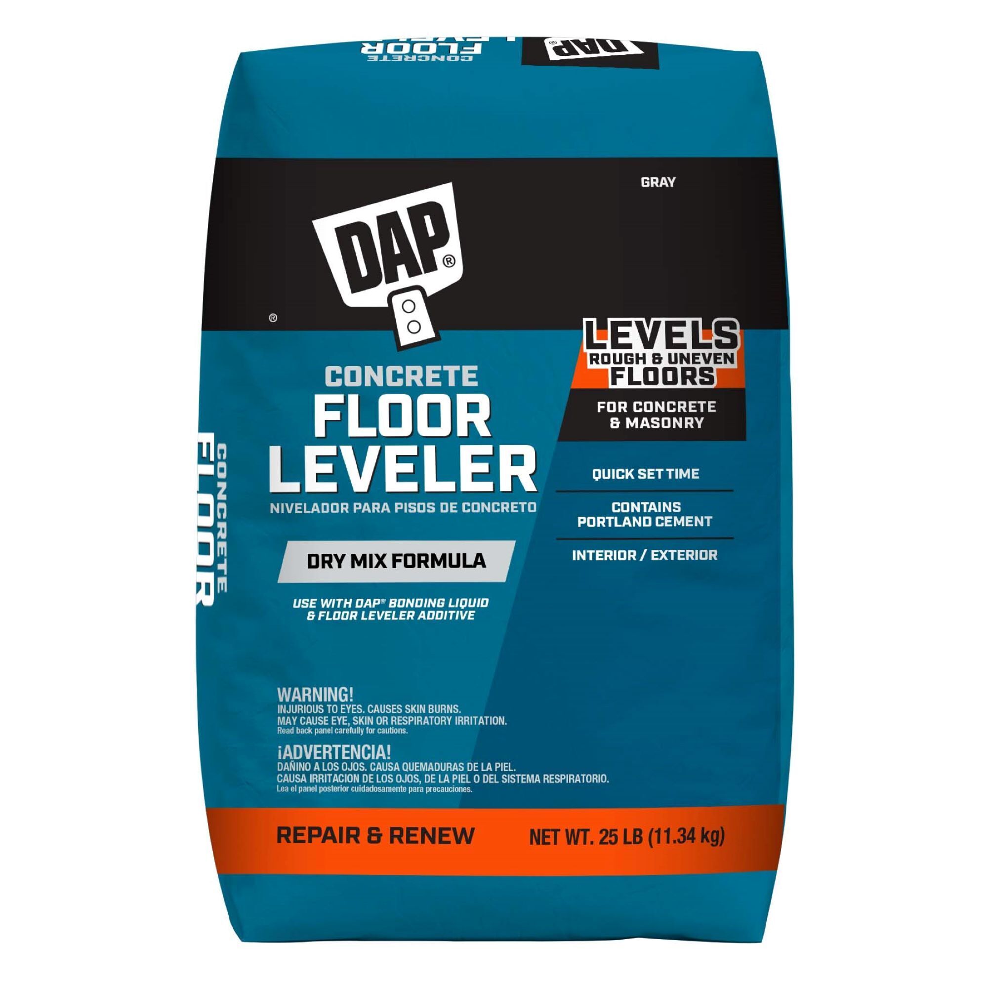 DAP 25 lb Concrete Floor Leveler Dry Mix Gray #XXX, Model# 7079810416