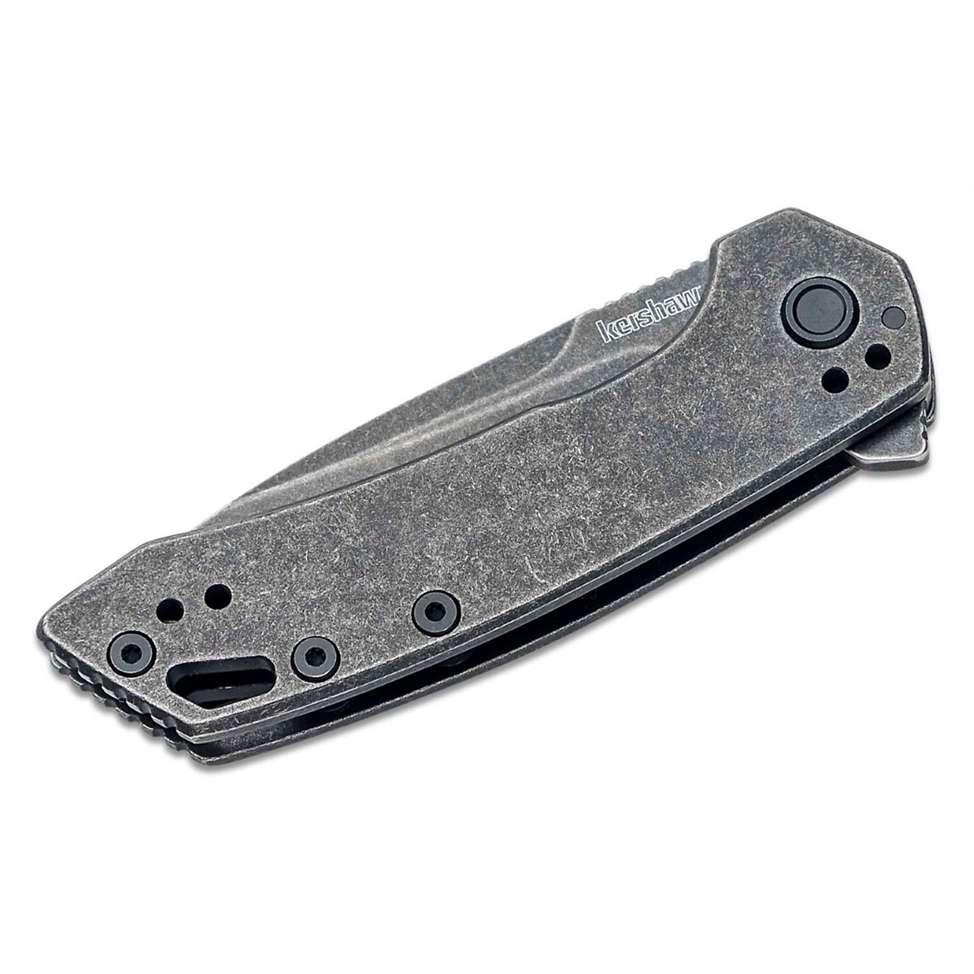 Kershaw Radar Assisted Open Frame Lock Folding Pocket Knife — 2.9in. Drop Point Blade, Blackwash Finish, Model# KER5560