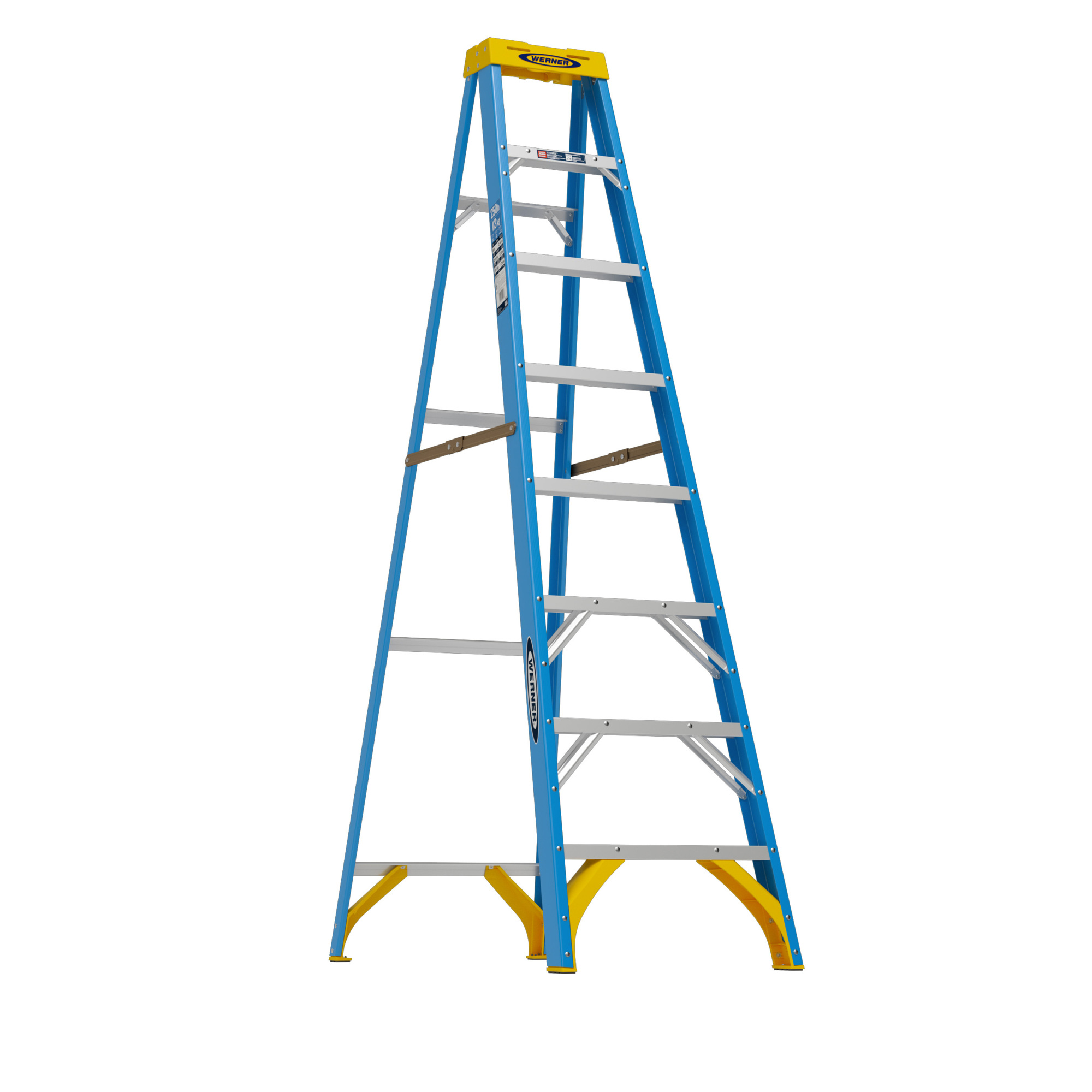 Werner Fiberglass Step Ladder — 8ft., Type I, 250-Lb. Capacity, Non-Conductive Rails, Model# 6008