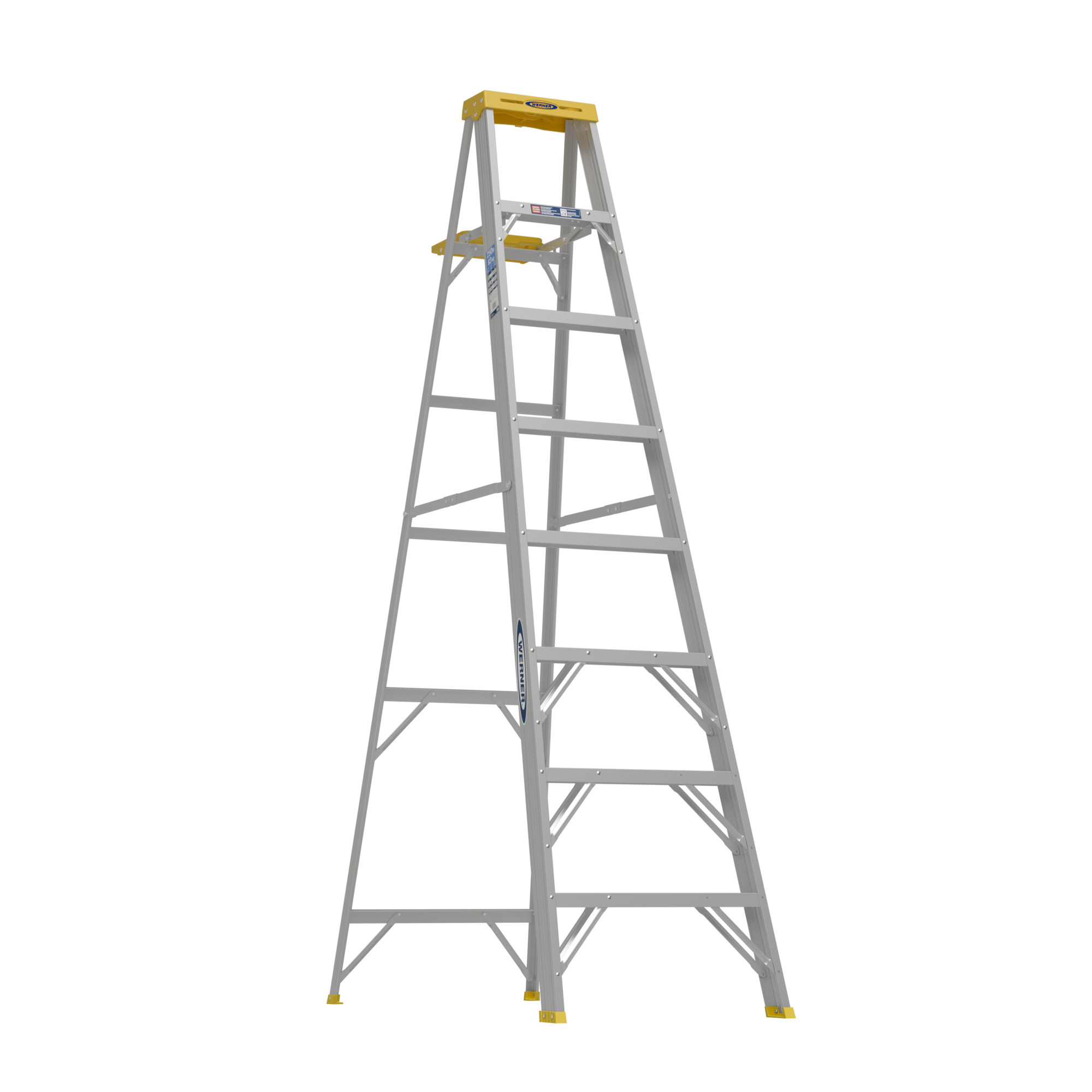 Werner Aluminum Step Ladder — 8ft., 250-Lb. Capacity, Type I, Model# 368