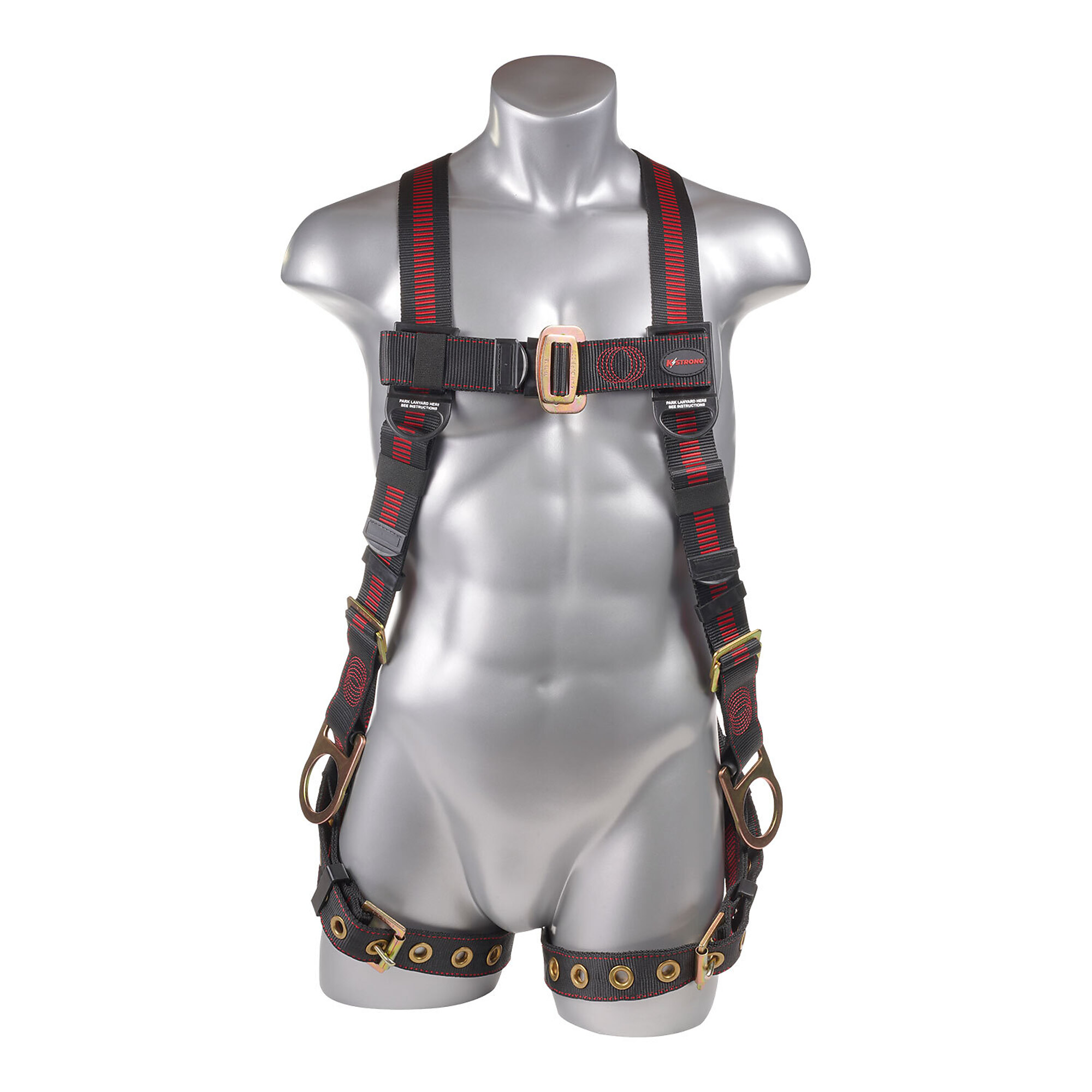 KStrong Kapture Elite 5-Point Full Body Harness — Dorsal D-Ring, 2 Side D-Rings, Tongue Buckle Legs, L-XL, Model# UFH10231G-L-XL