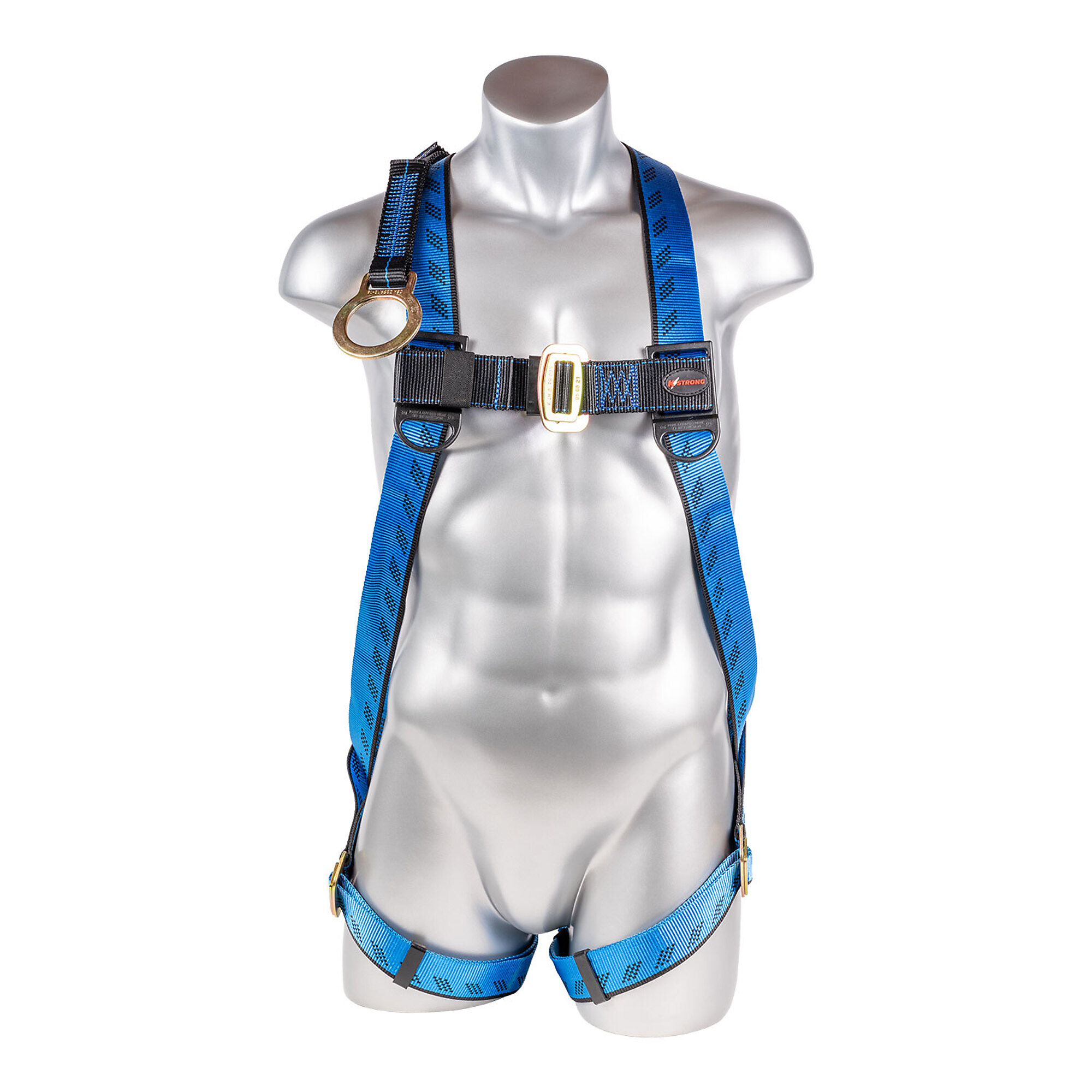 KStrong Kapture Essential 3-Point Full Body Harness — Dorsal D-Ring, Sewn-In 18in. Extension O-Ring, Adjustable Mating Buckle Legs, S-L, Model# UFH10102P-S-L