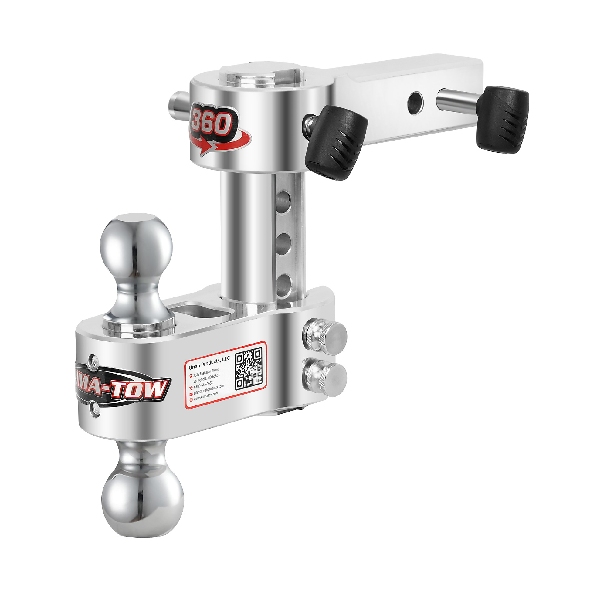 Uriah Products Aluma-Tow Interchangeable Hitch Mount — 2in. Receiver, 15,000-Lb. Capacity, 360-Degree Rotation, Chrome, Model# UT623360