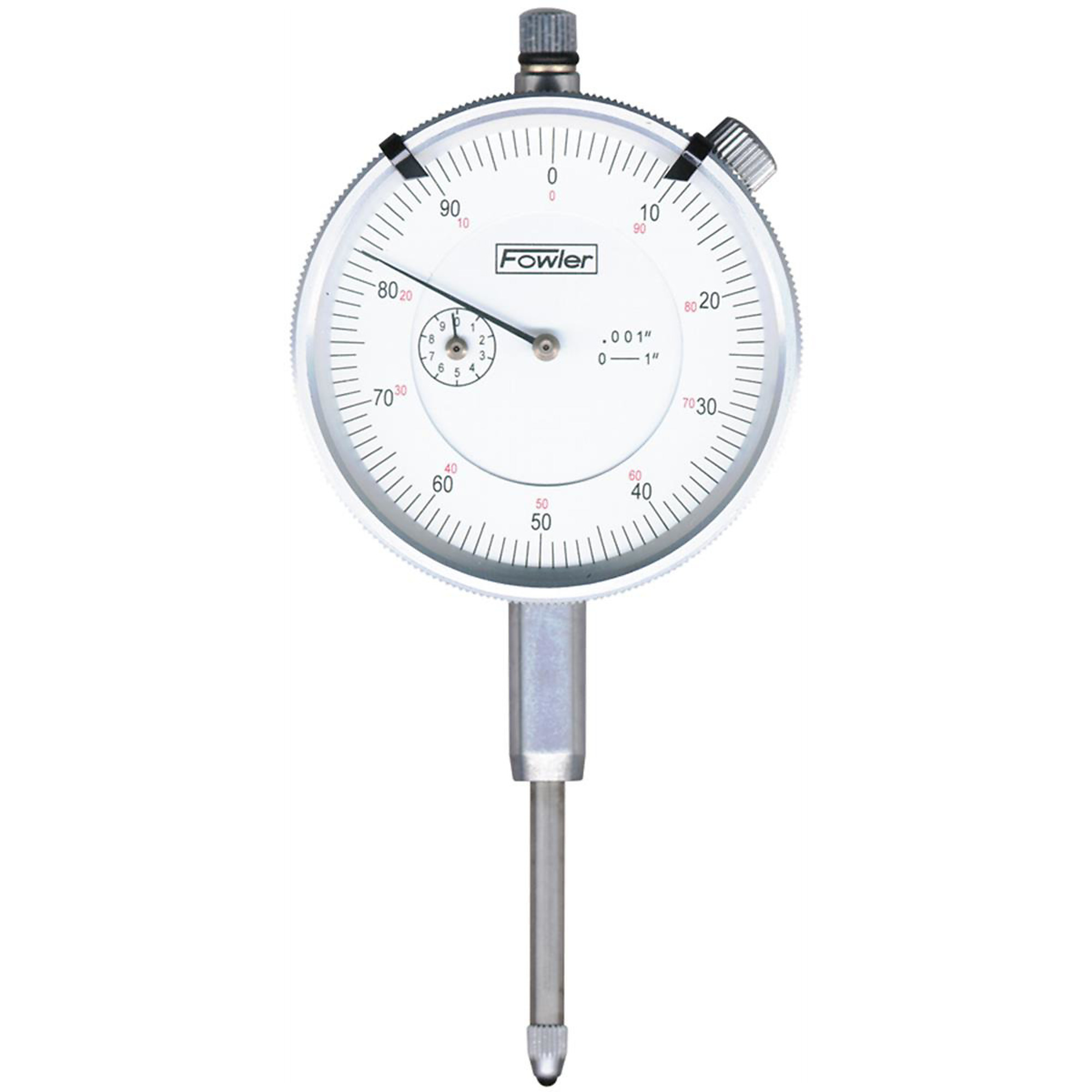 Fowler Dial Indicator — Hardened Stainless Steel, Lug Backs, Microfine Graduations, Model# FOW72-520-110