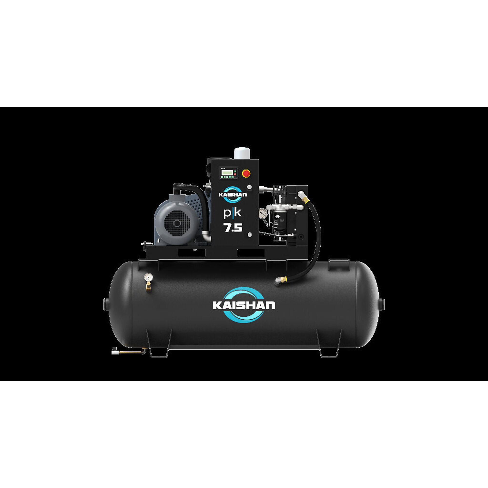 Kaishan USA Rotary Screw Air Compressor — 5 HP, 230V, 3 Phase, 150 PSI, Tank Mounted, Model# PK T-005A3F2S8U