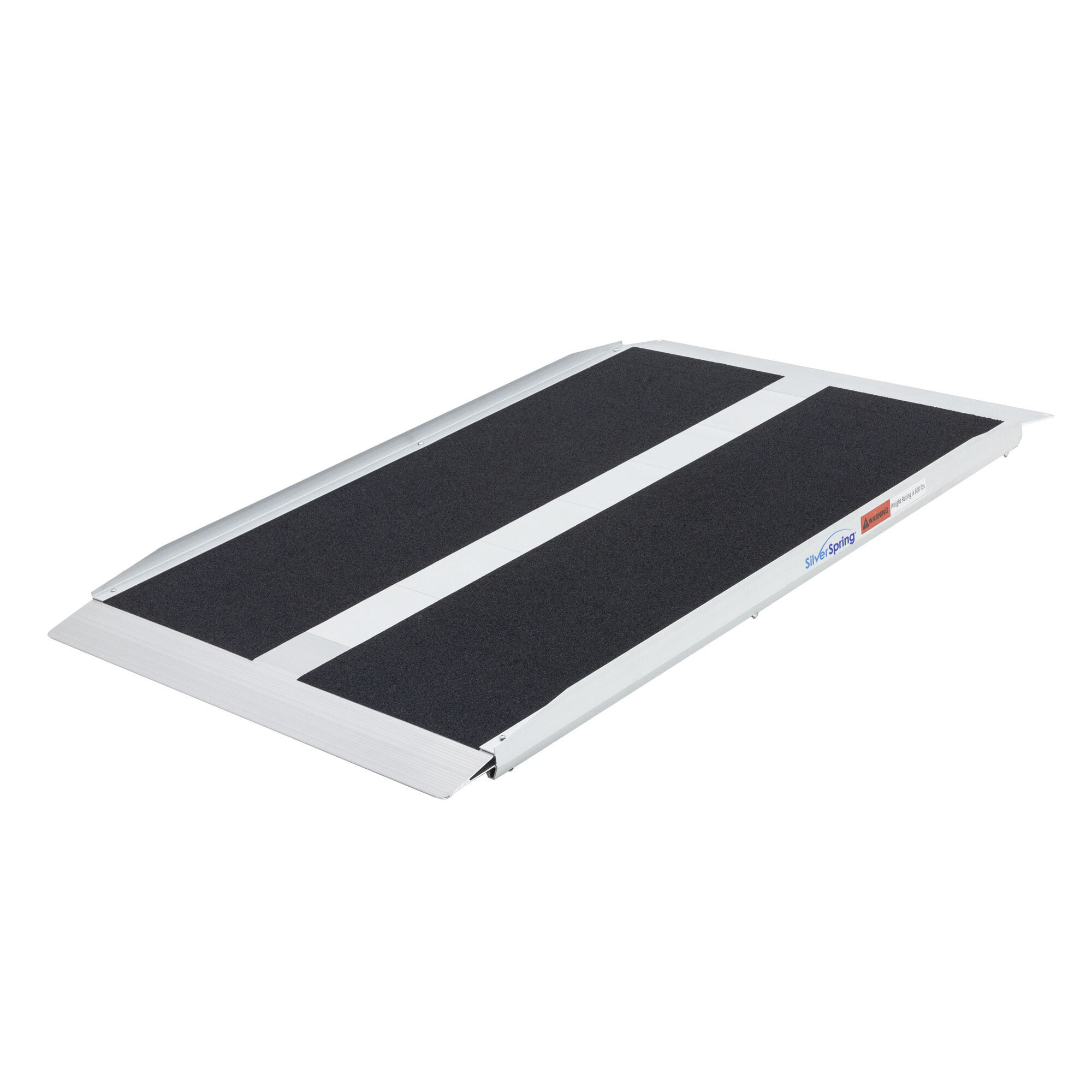 Silver Spring Aluminum Threshold Ramp — 8in. High, 48in. L x 30in. W, Epoxy Grip Tape, Raised Side Rails, Model# STR-430