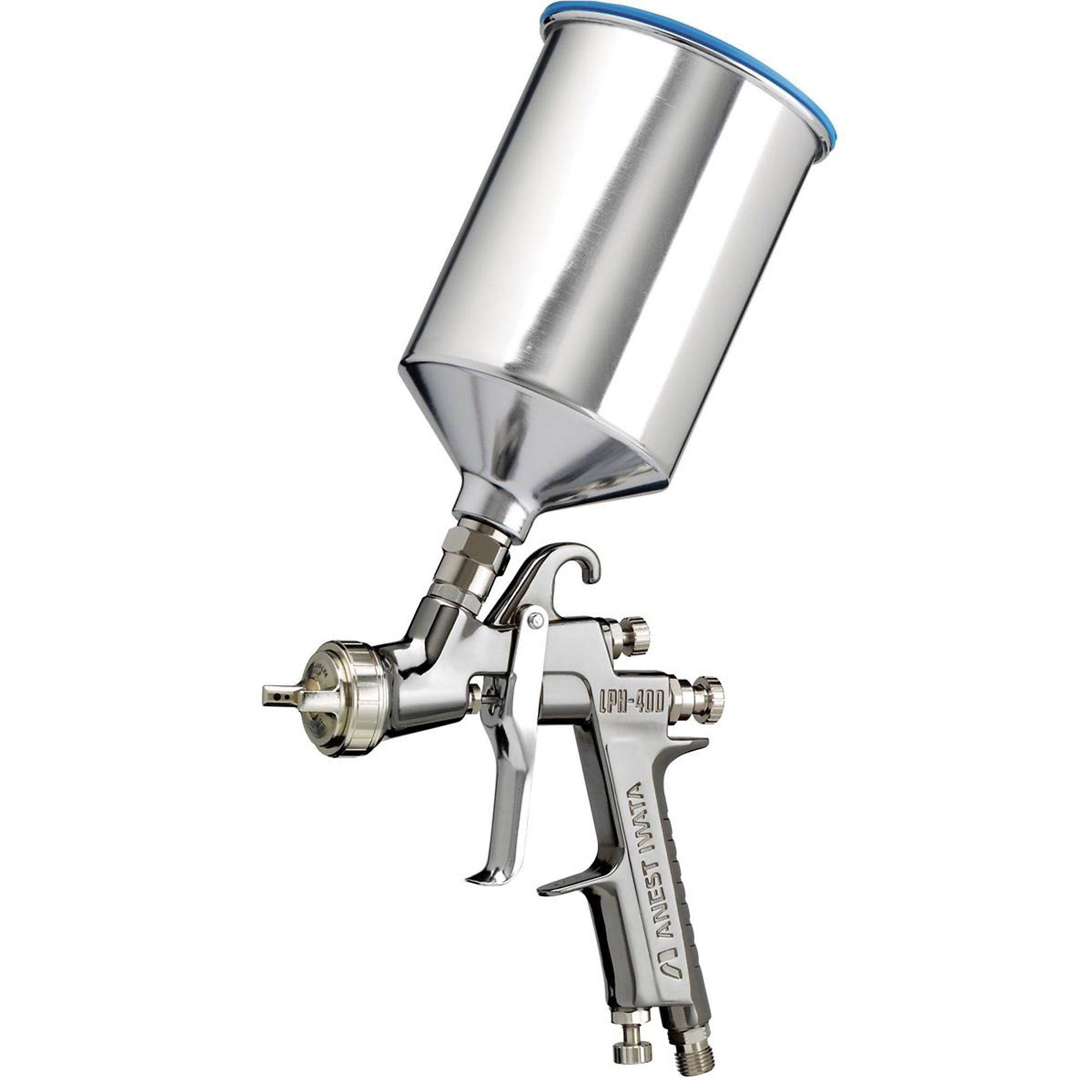 Iwata Center Post Gravity Fed Spray Gun — LV Technology, Superior Atomization, Low Air Consumption, Model# LPH400-134LV