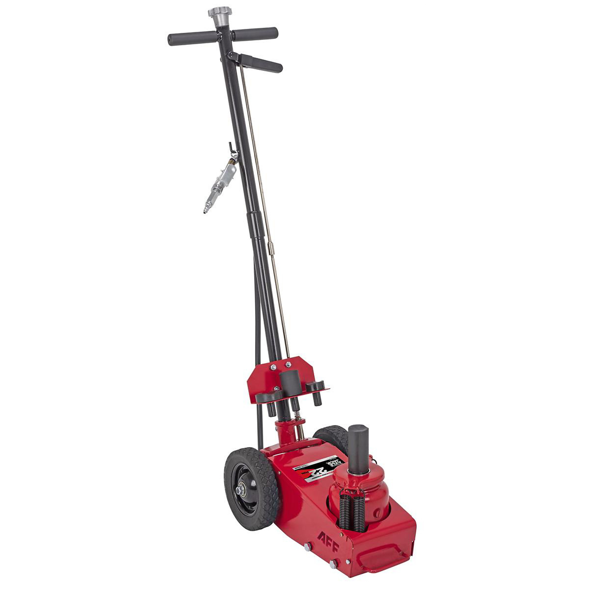 American Forge & Foundry Air/Hydraulic Axle Jack — 22-Ton Capacity, Dual Return Springs, 8.25in.–16.75in. Lift Range, Model# INT565F