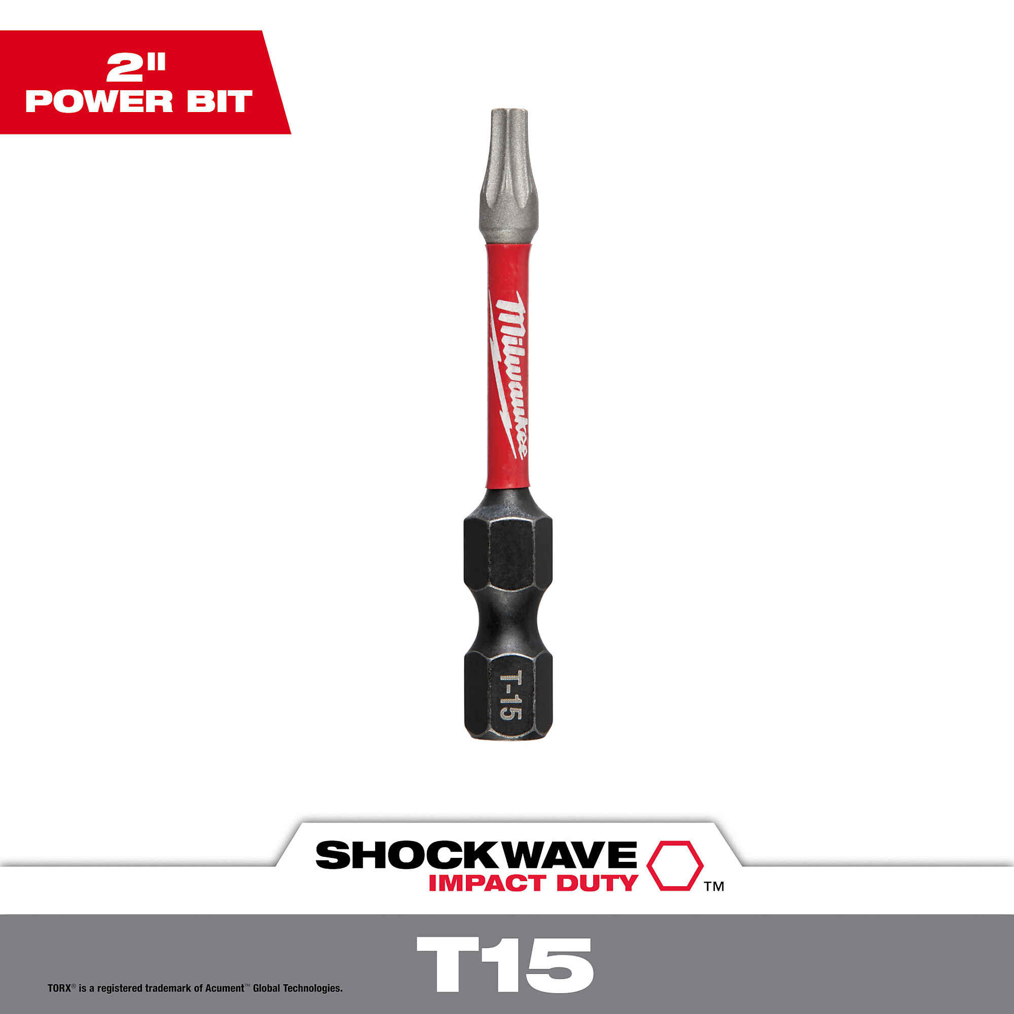 Milwaukee Shockwave Impact Duty Driver Bit, 2in., Torx T15, Model# 48-32-4483