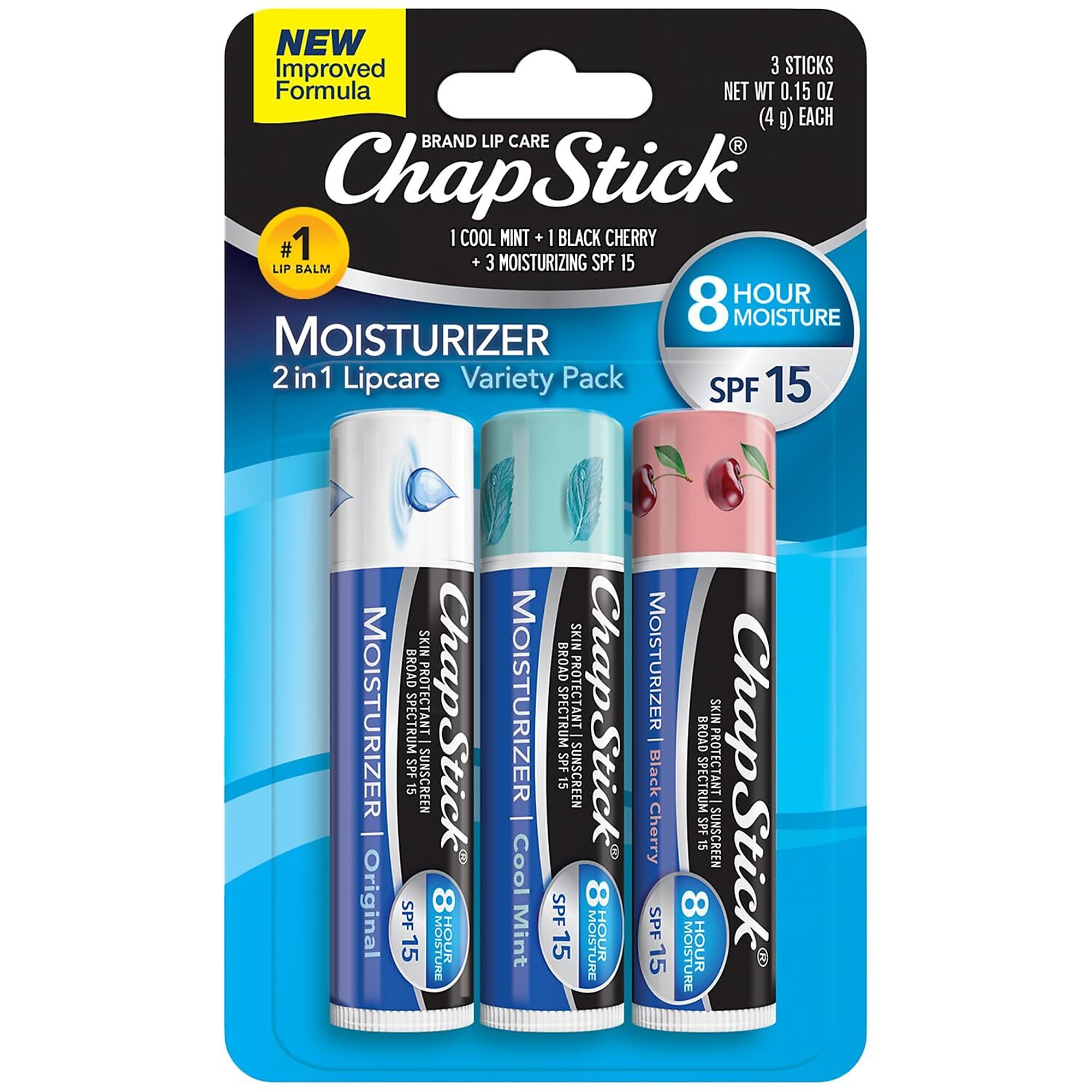 Chapstick Lip Balm Variety 3PK, Model #60000000134246