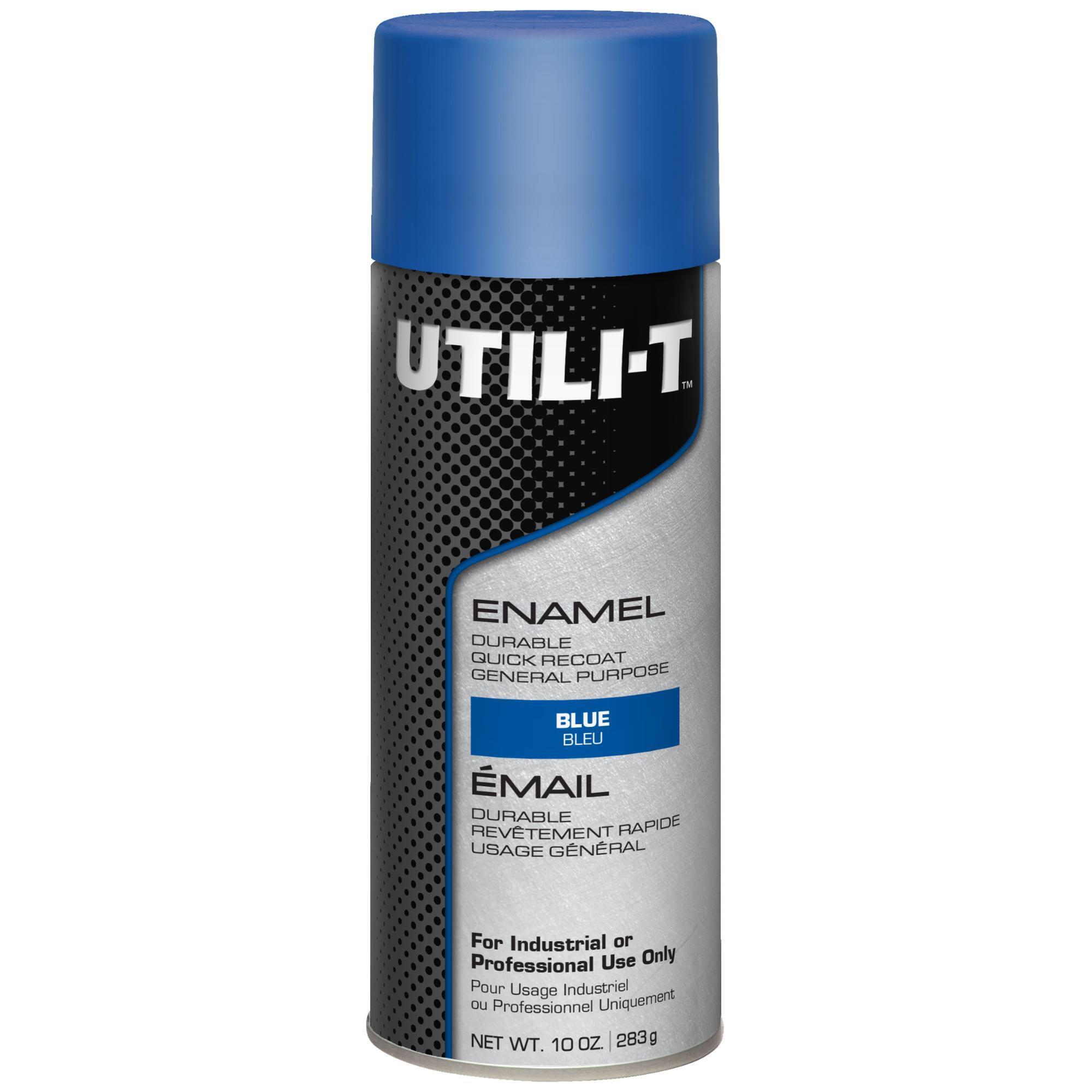 UTILI-T General Purpose Enamel Spray Paint, Blue, Gloss, 10 Oz. Cans, 6PK, Model# 387394DS