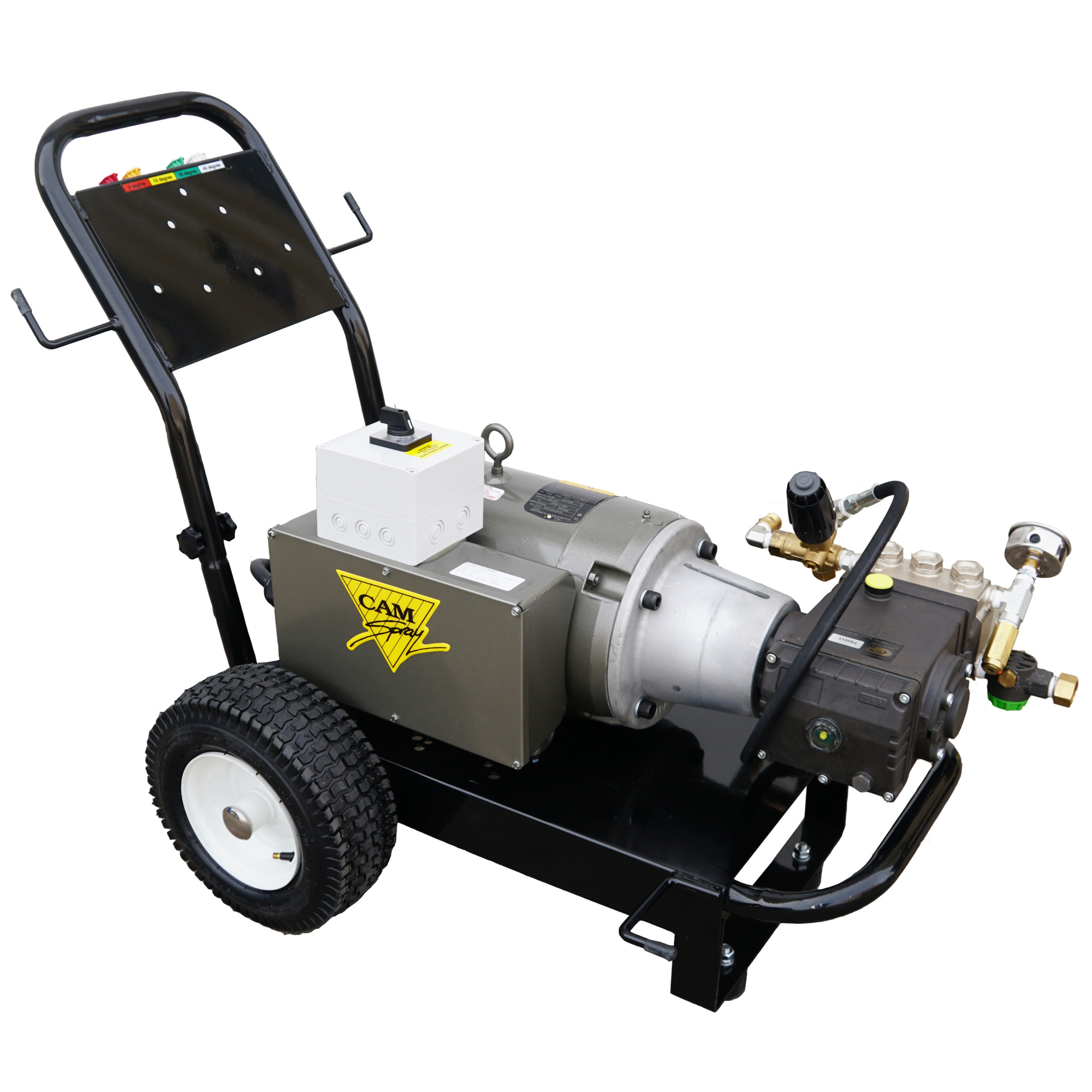 Cam Spray Portable Electric Pressure Washer — 5 GPM, 2300 PSI, 230V, Single Phase, Cold Water, 10in. Tires, Model# 2305X-GFCI