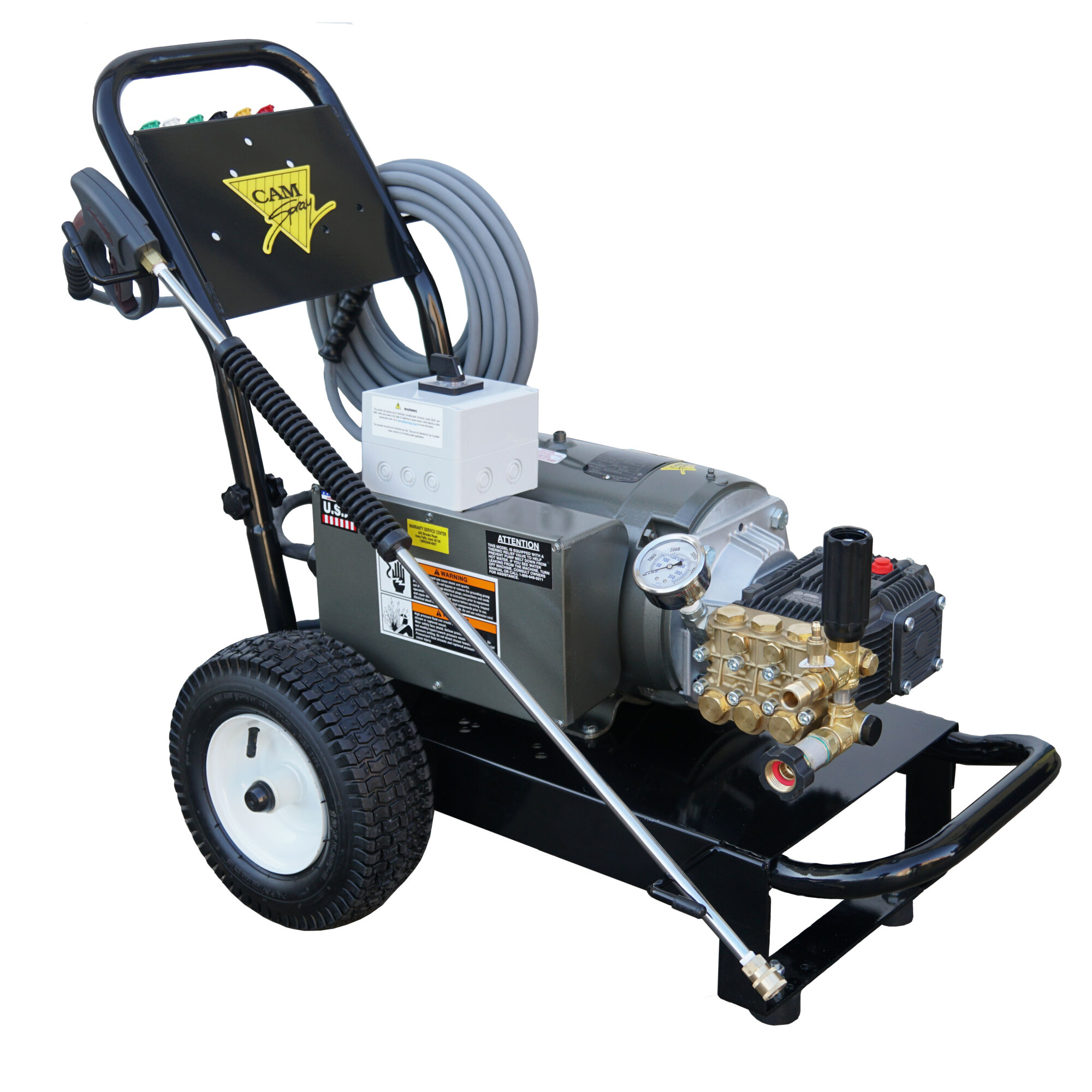 Cam Spray Portable Electric Pressure Washer — 4 GPM, 2000 PSI, 230V, Single Phase, Cold Water, Model# 2000XAR
