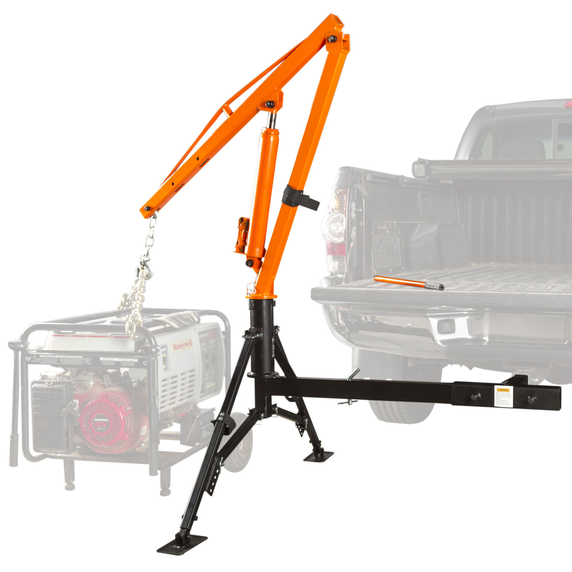 Elevate Outdoor Hydraulic Hitch-Mount Pickup Truck Jib Crane — 1,000-Lb. Capacity, 4ft. Boom, Powder-Coated Steel, Model# HMC-1000