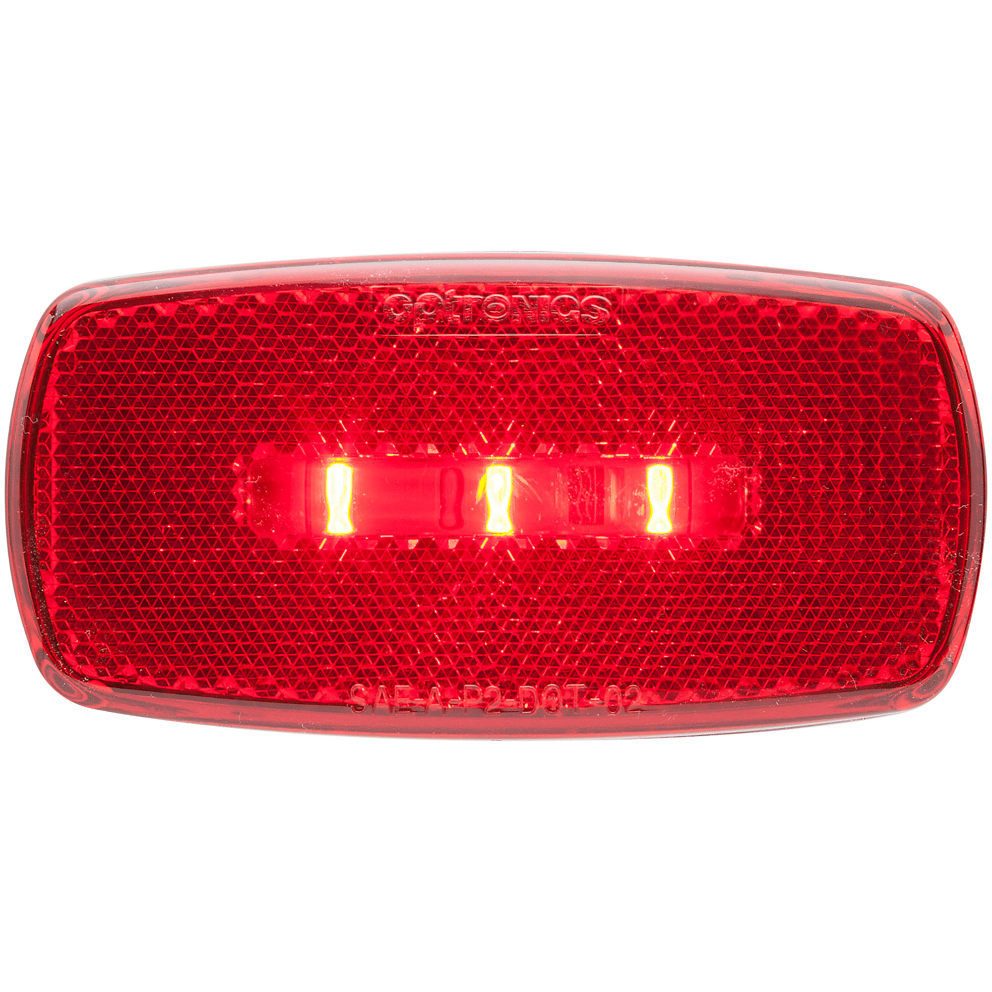 3LED RED SURF MNT OBLONG MARKER LIGHT; REFLEX LENS