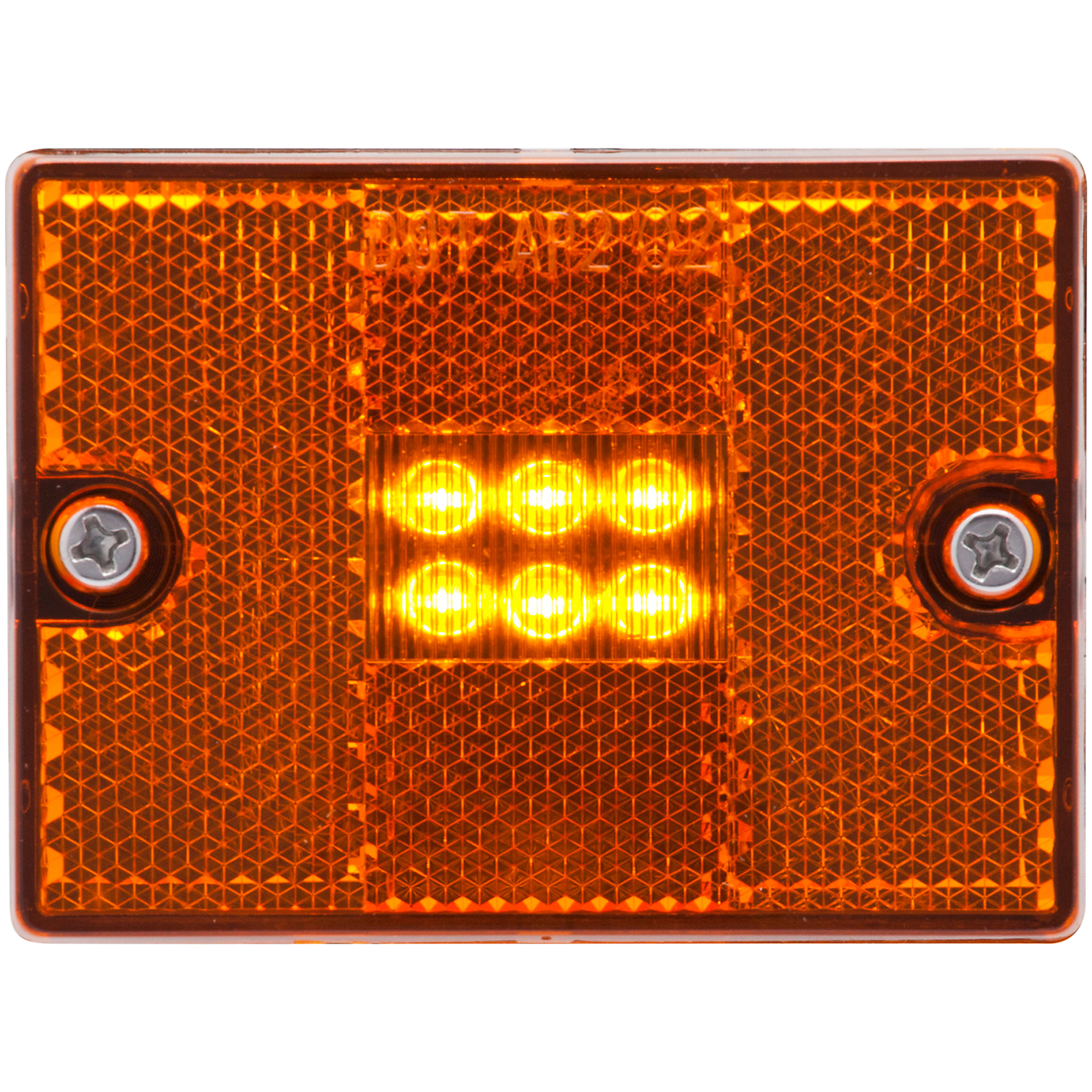 6-LED YLW STUD MOUNT MARKER LIGHT WITH REFLEX LENS