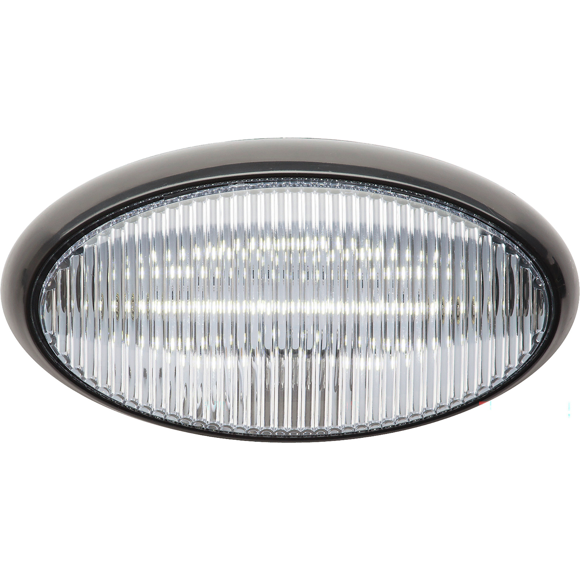 16-LED OVAL WHITE UTILITY LIGHT W/BLACK HOUSING