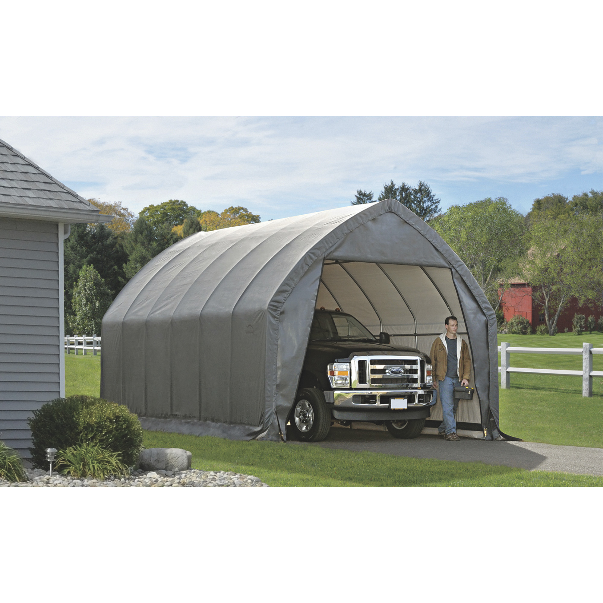 12ft.H, Northern SUV/Truck | Instant Shelter, Tool x 20ft.L Model# x ShelterLogic Garage-in-a-Box 13ft.W 62693 for