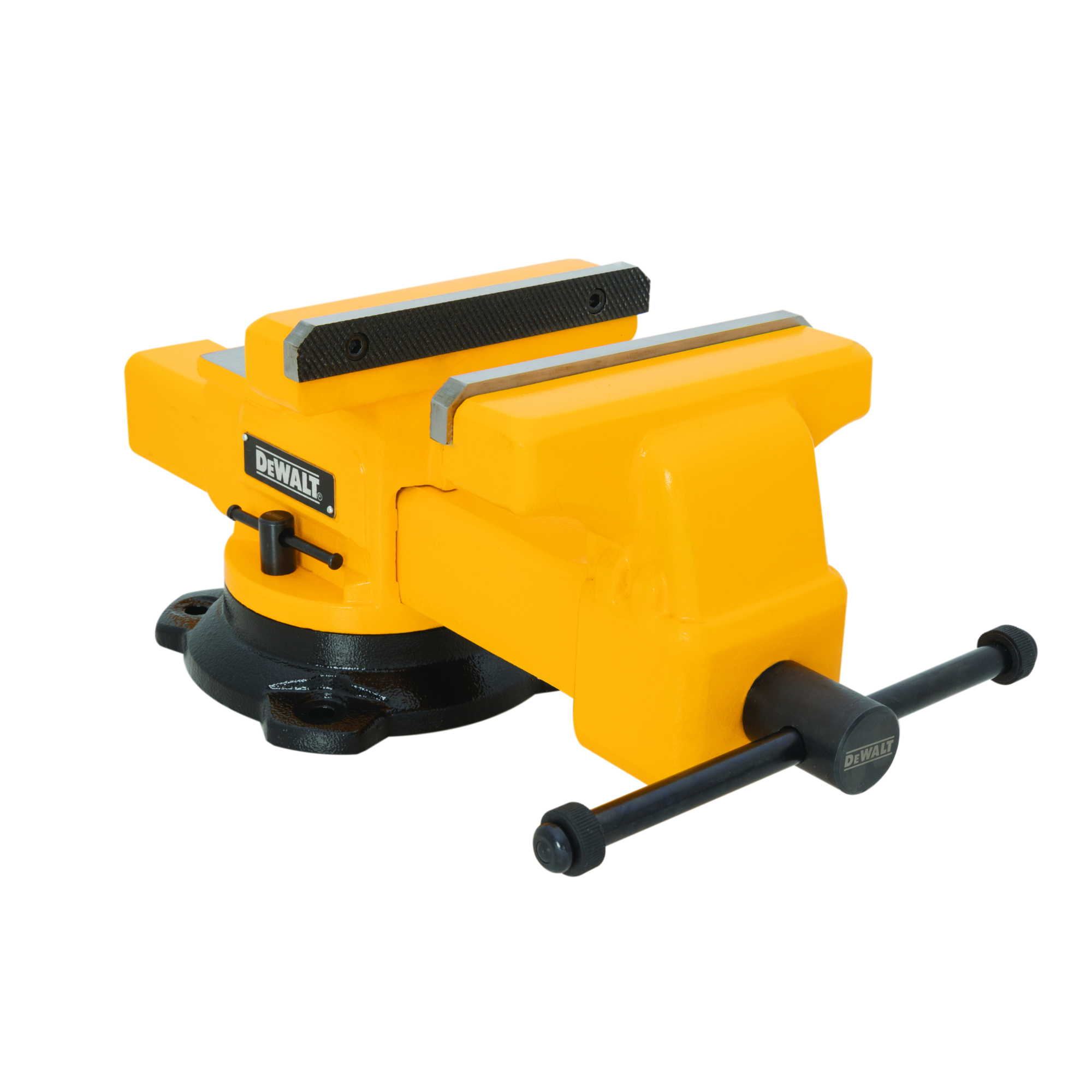 DEWALT 8in. Swivel Base Bench Vise — 4,400 Lb. Clamping Force, Built-In Anvil, Integrated Pipe V-Jaws, Model# DXMF08BV