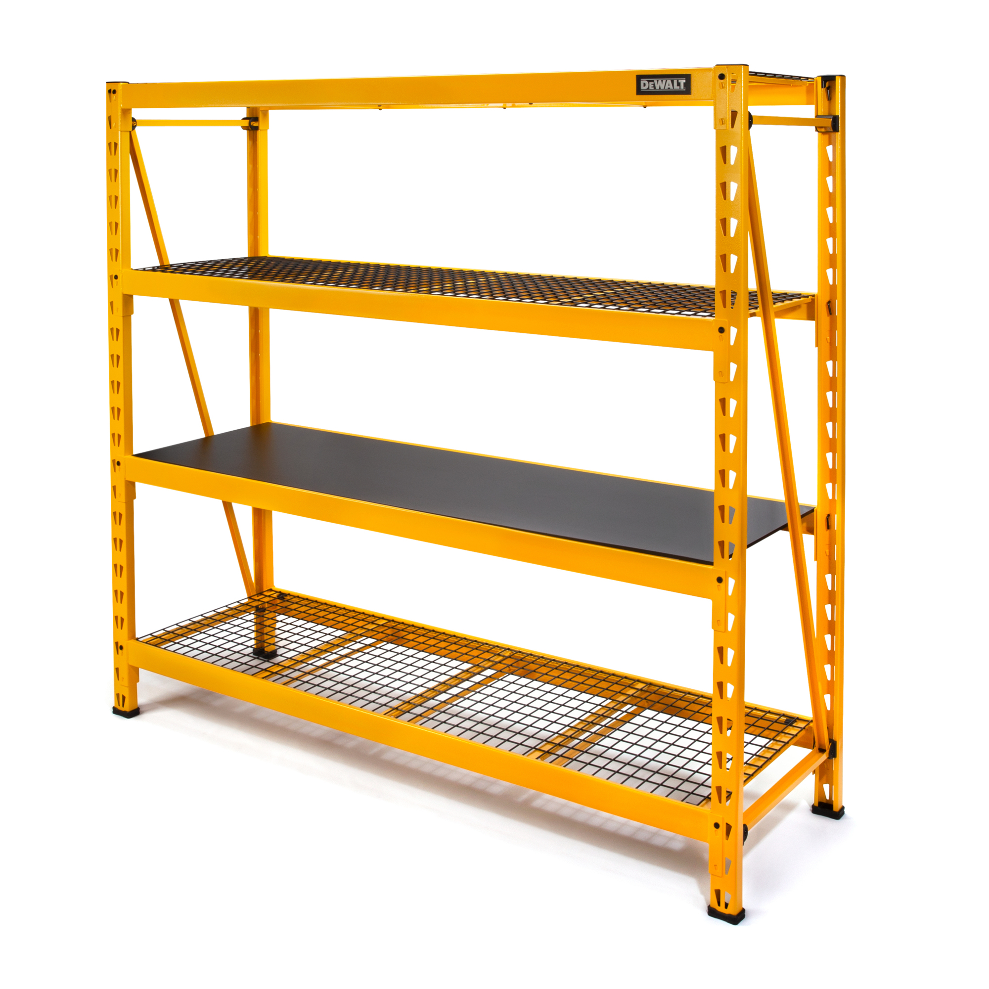 DEWALT Industrial Storage Rack — 6ft. Tall, 4 Shelves, 10,000-Lb. Total Capacity, Powder-Coated Steel, Model# DXST10000