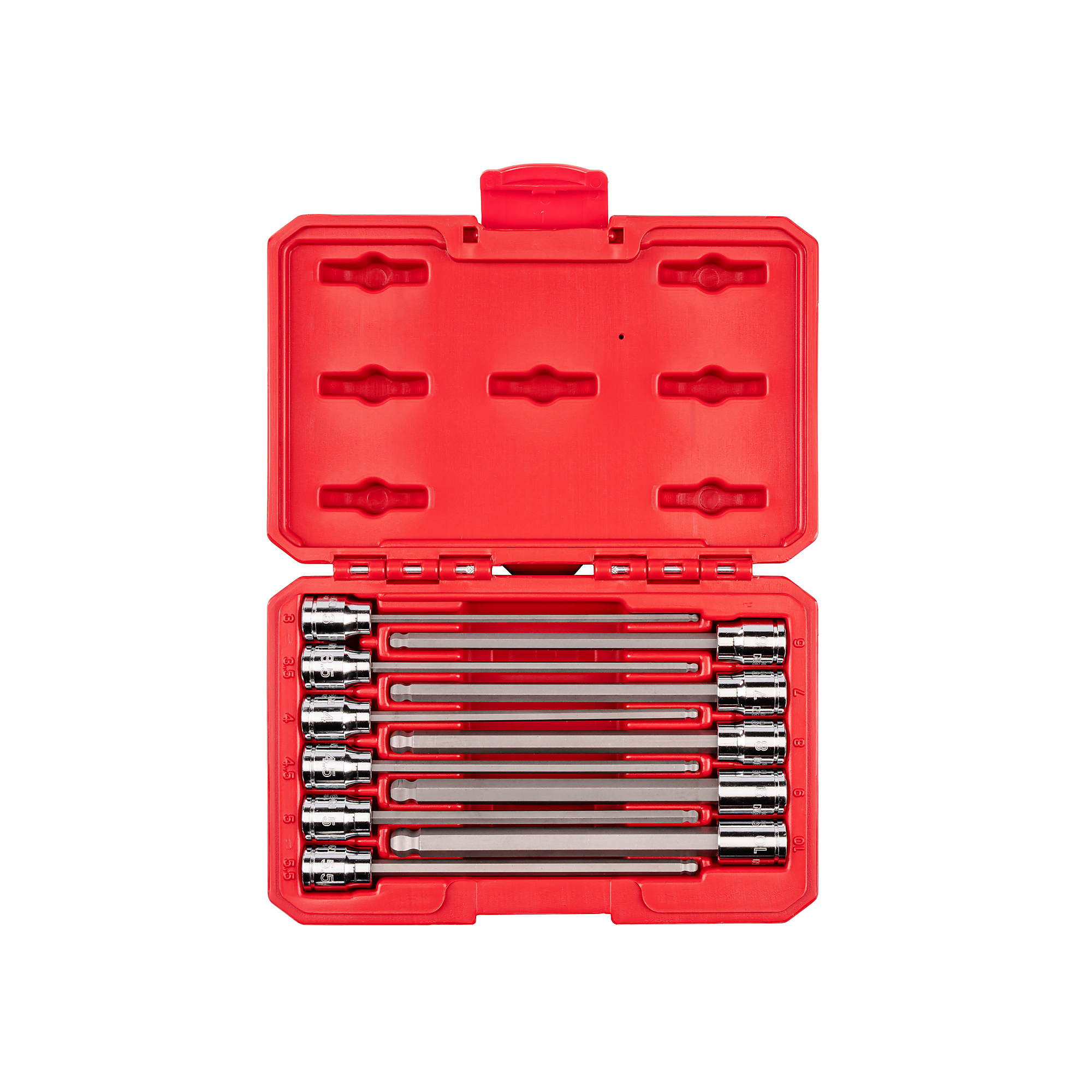 TEKTON 3/8 Inch Drive Long Ball End Hex Bit Socket Set with Case, 11 ...