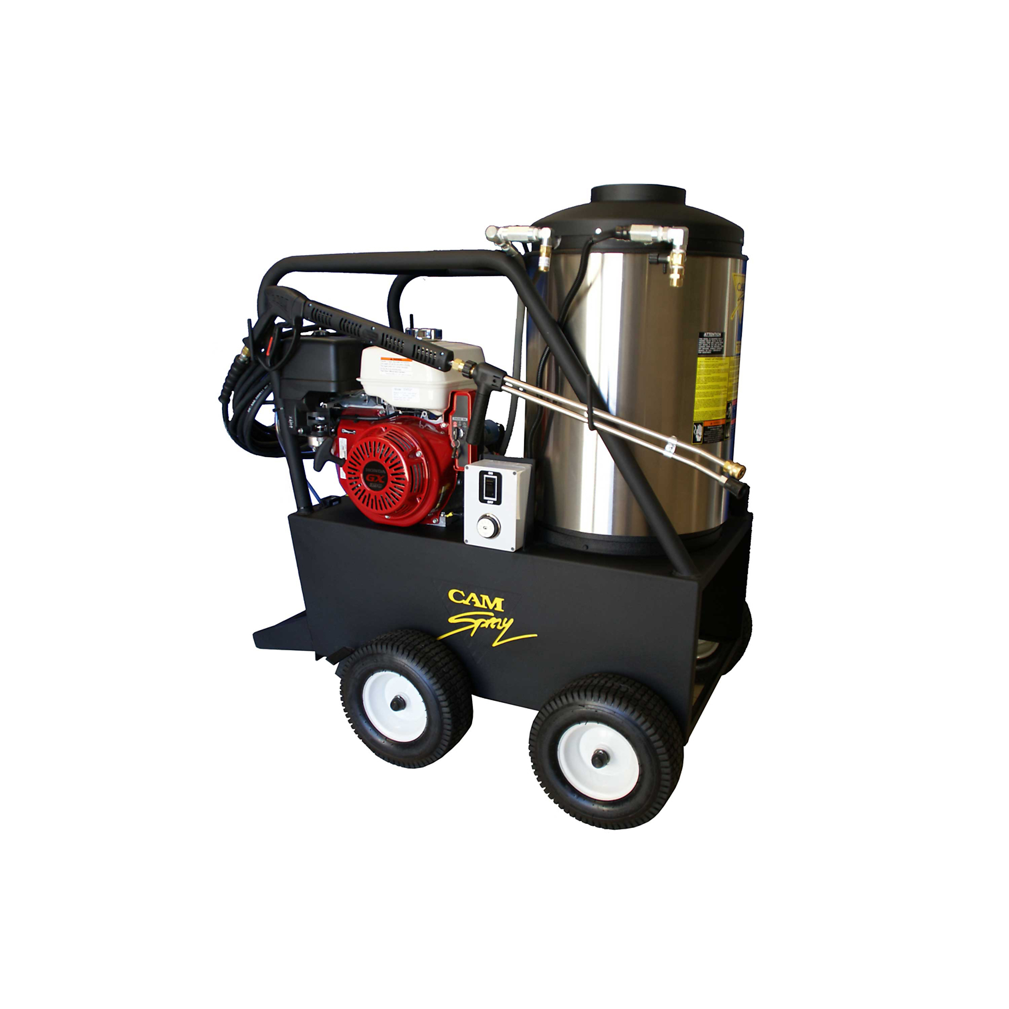 Cam Spray Portable Diesel Fired Gas Powered Hot Water Pressure Washer — 4 GPM, 3000 PSI, 13in. Wheels, Model# 3040QH