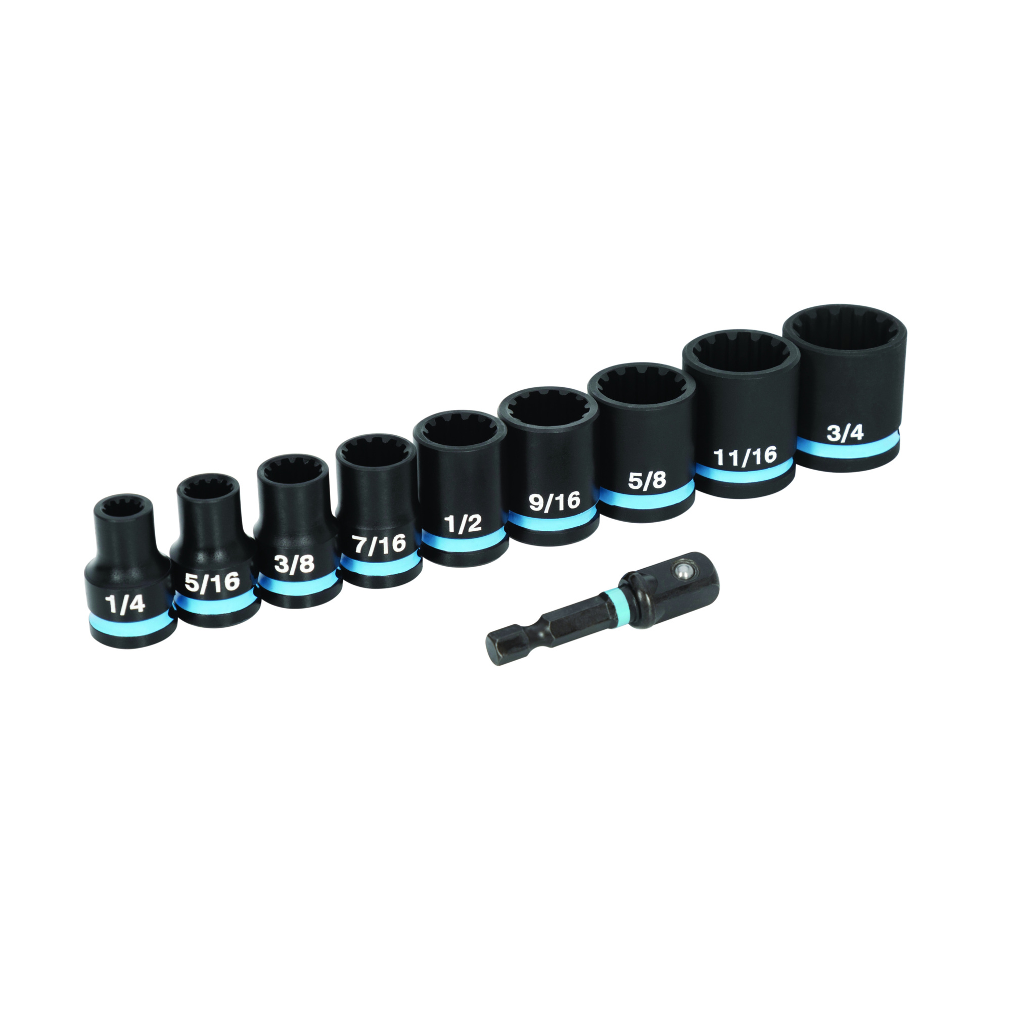 Spyder 10-Piece 3/8in. Drive SAE Impact Socket Set with Adapter — Spline-Drive Design, Model# 19702