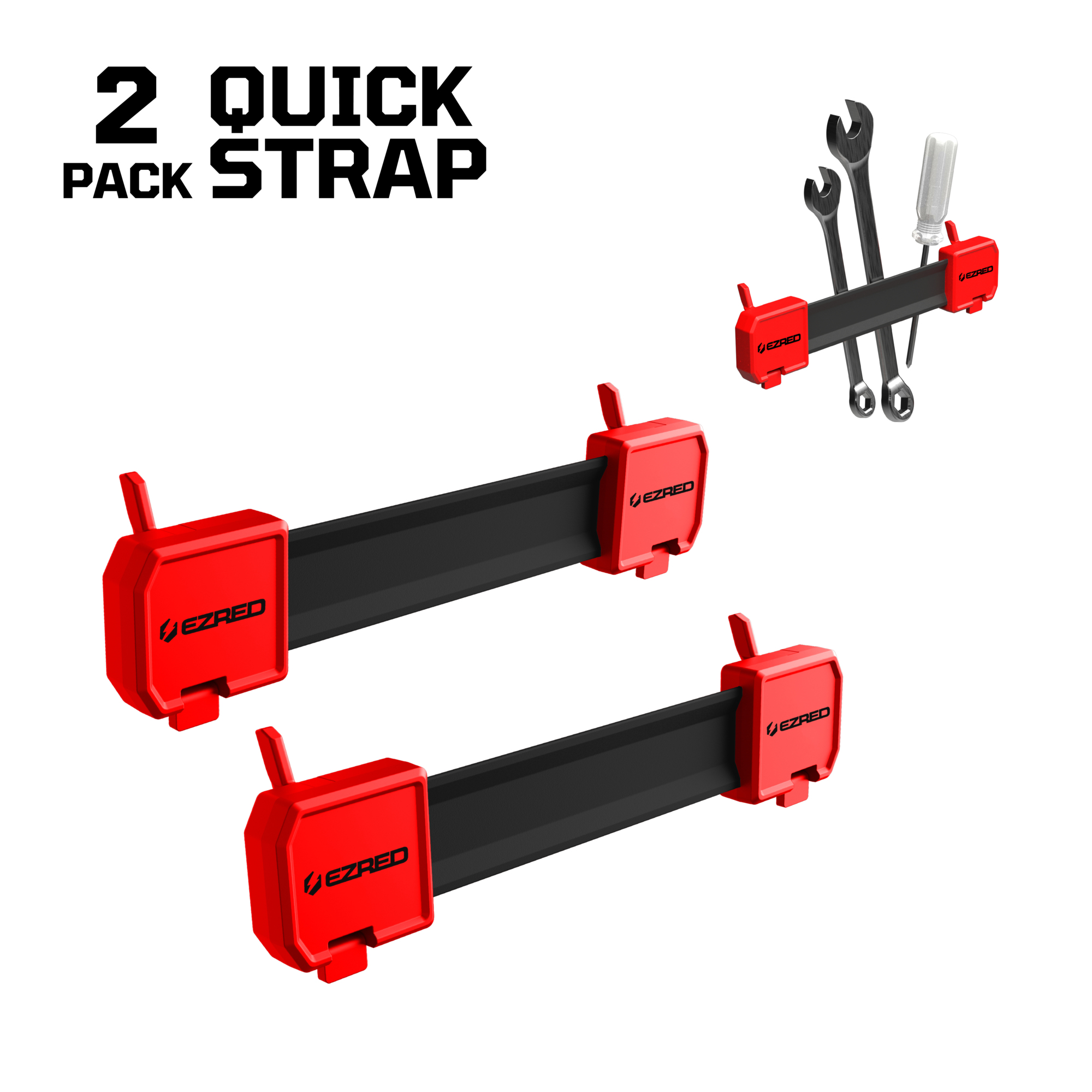 EZRED Quick Straps secures tools neatly on any pegboard- 2pk