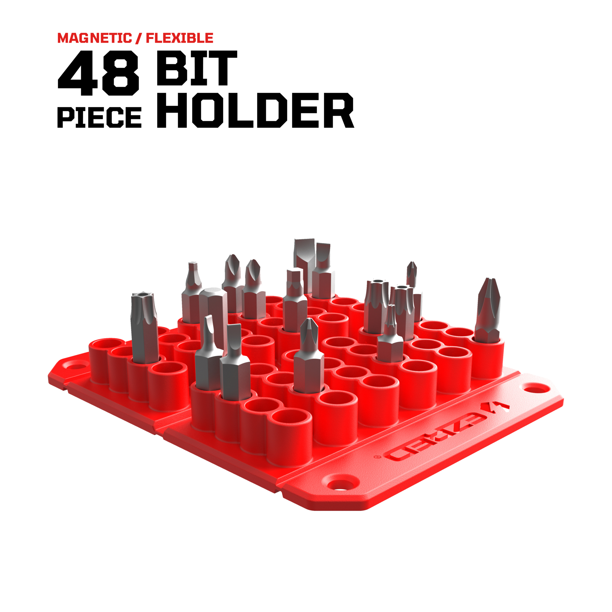 EZRED 48 Bit Holder organizes bits on any curved metal surface