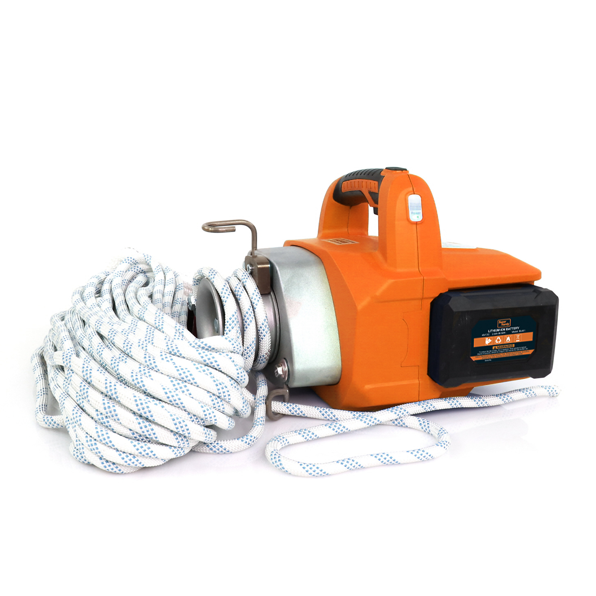 SuperHandy Electric Portable Capstan Winch — 1000-2000 Lbs. Max Pulling Force, Brushless Motor, Includes 100ft. Low-Stretch Rope, Model# TRI-GUO076