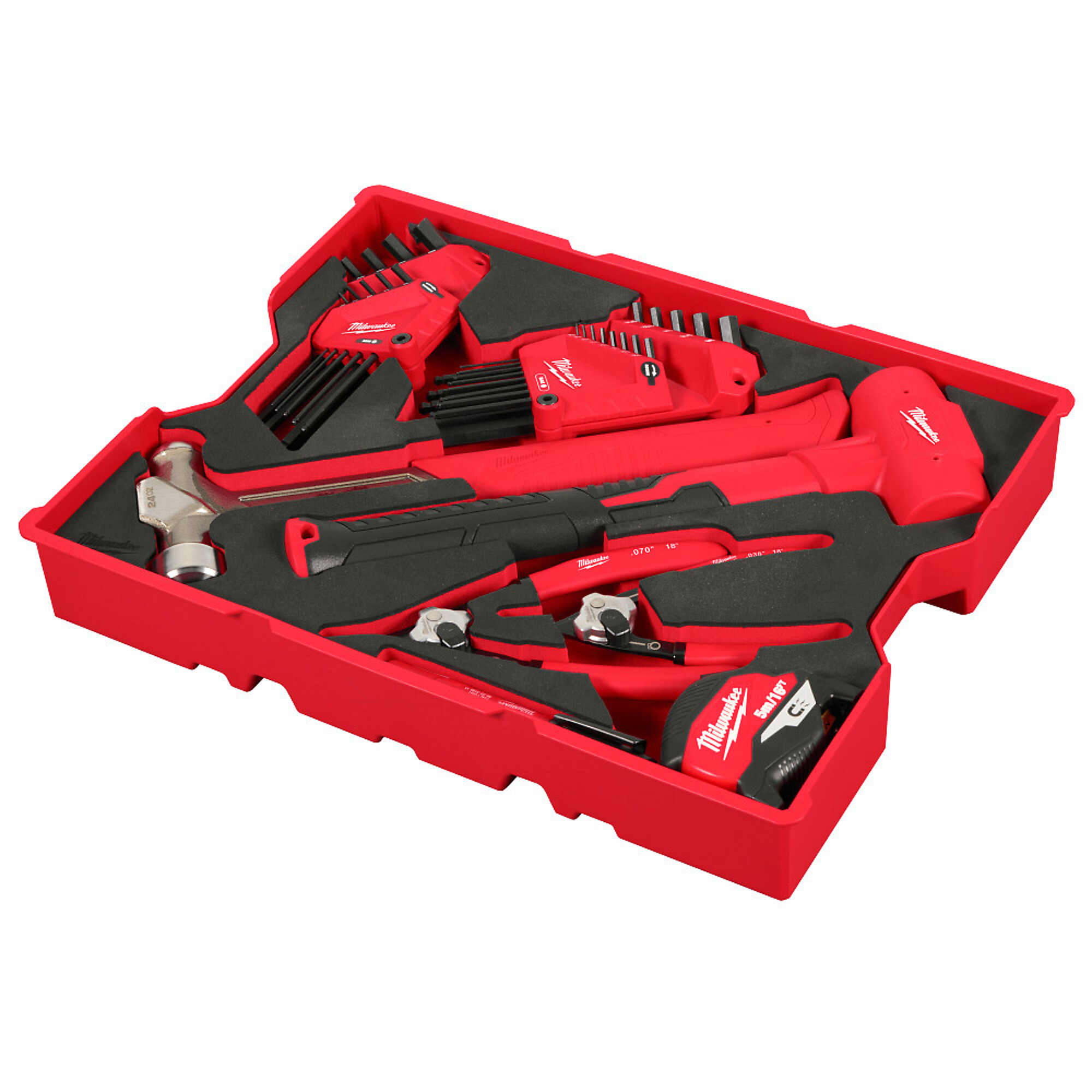 Milwaukee, 28pc. Hex Key & Hammer Set with Tray for PACKOUT™ , Model# 48-22-0161)