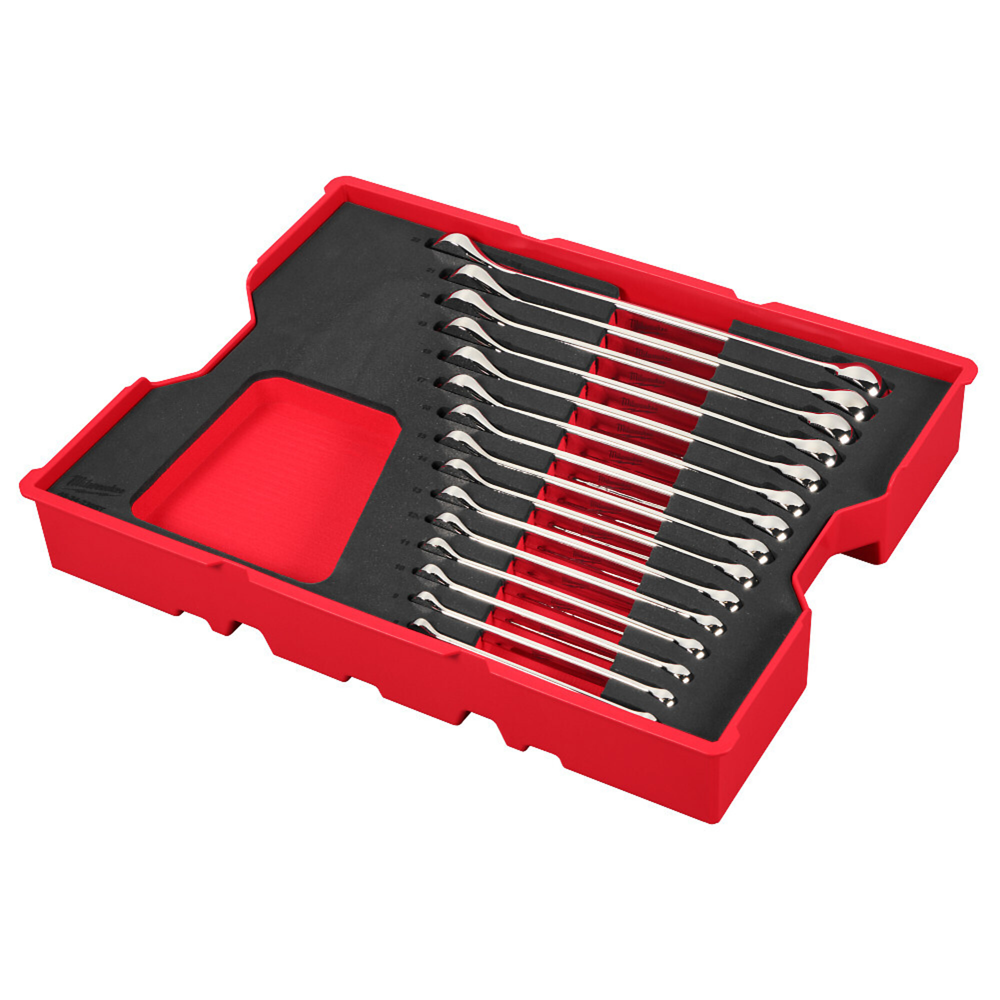 Milwaukee, 15pc. Metric Combination Wrench Set with Tray, Model# 48-22-0154
