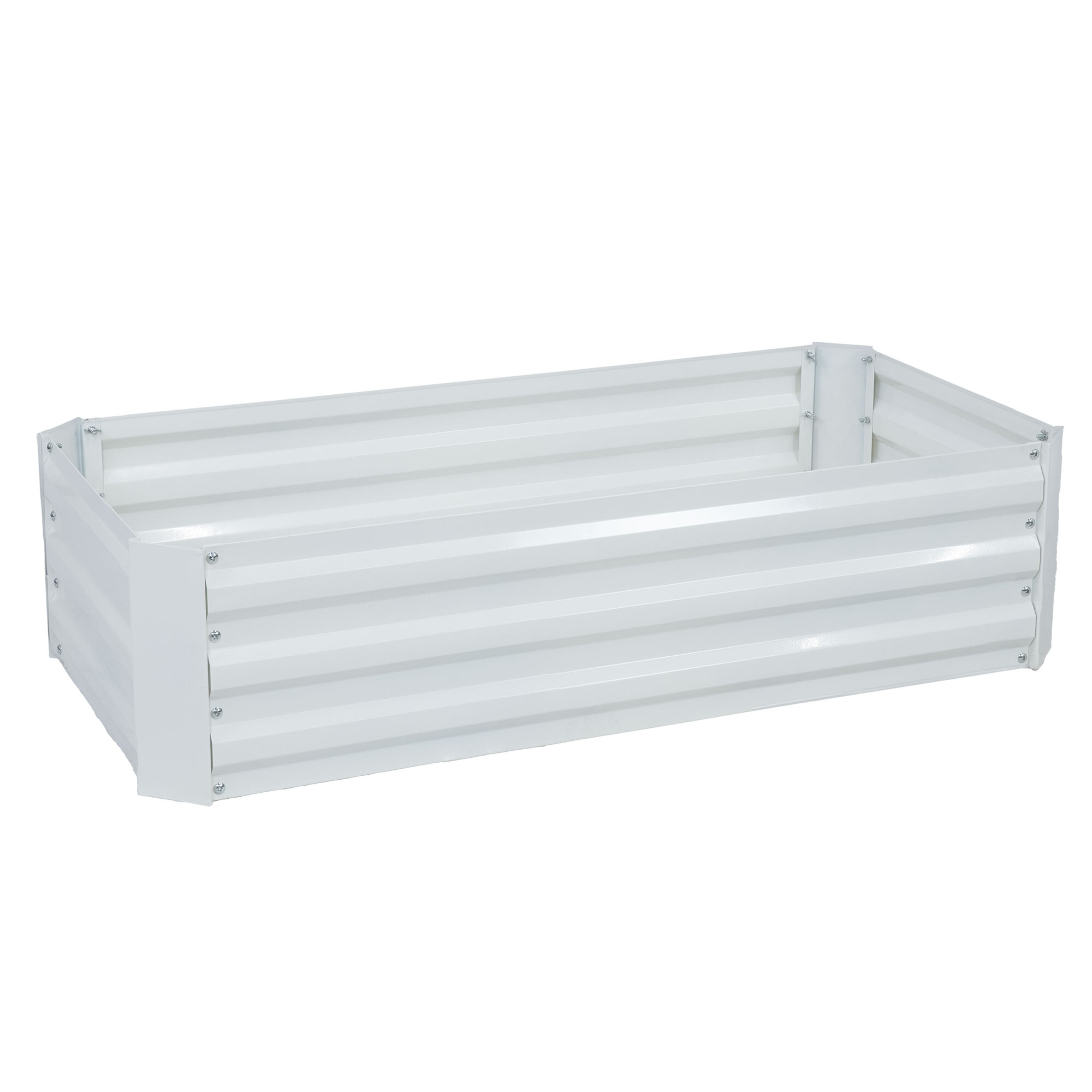 Sunnydaze Decor Galvanized Raised Garden Bed — 4ft. x 2ft. x 1ft., Ivory White, Model# NPH-9251
