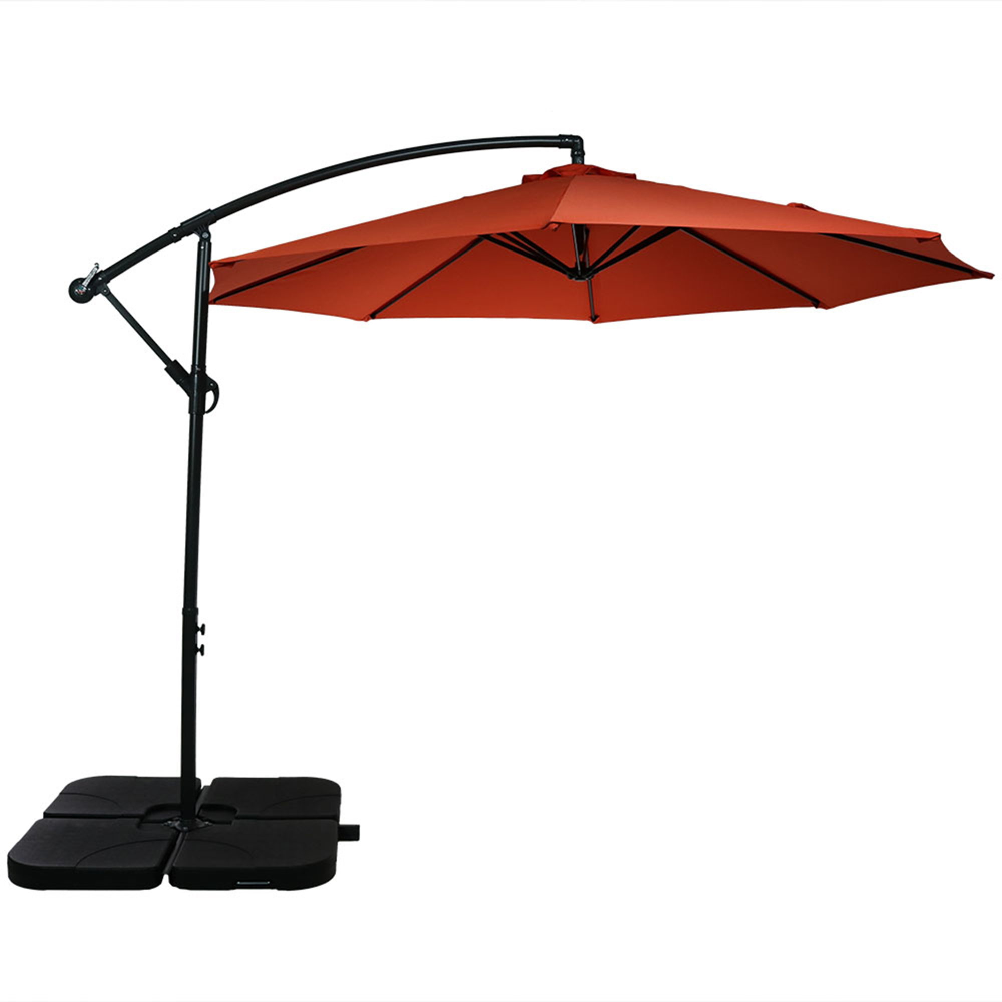 Sunnydaze Outdoor Steel Offset Cantilever Patio Umbrella with Square Base Set — 10ft., Beige, Model# JLP-189-CMB
