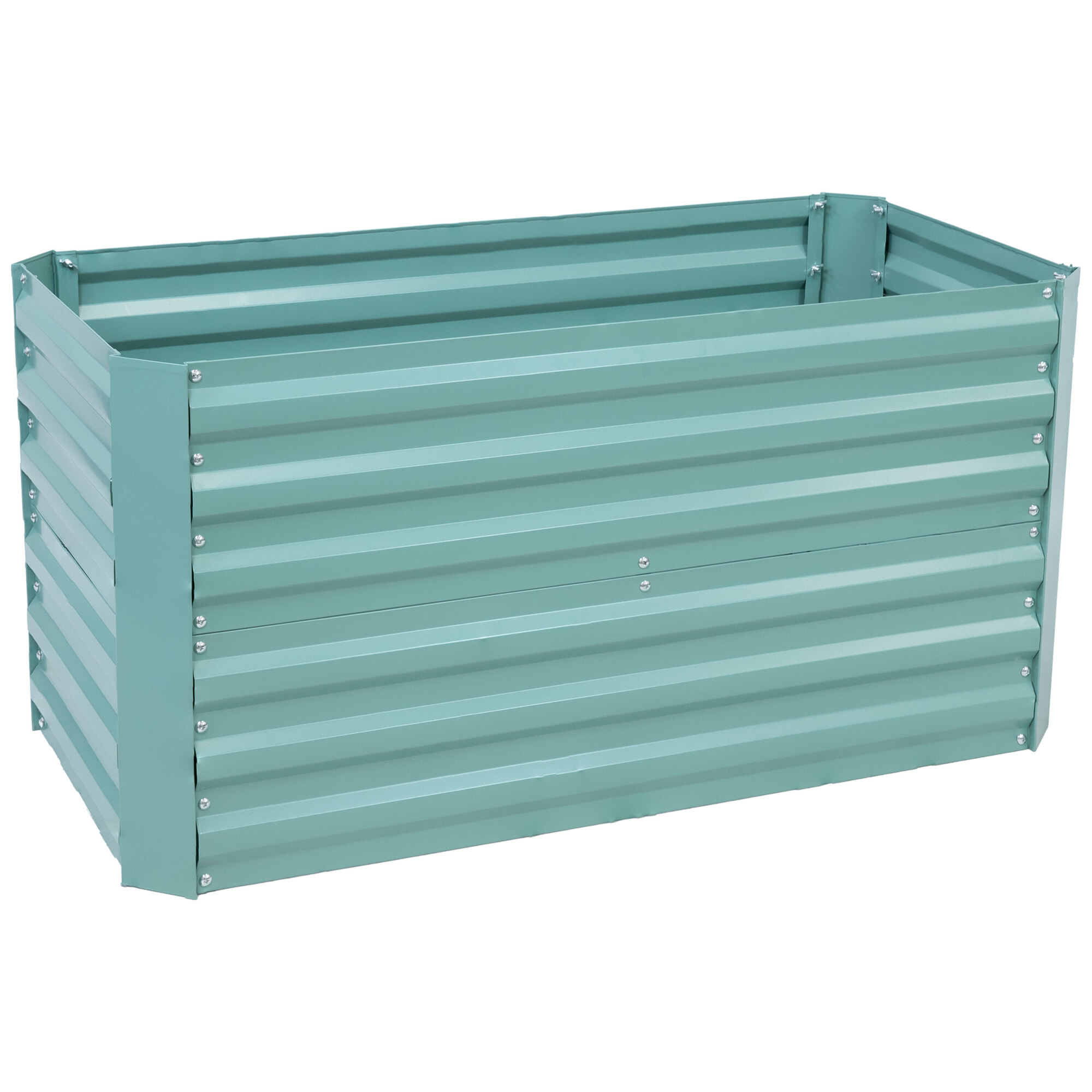 Sunnydaze Galvanized Rectangle Raised Garden Bed — 4ft. x 2ft. x 2ft., Green, Model# NPH-9181