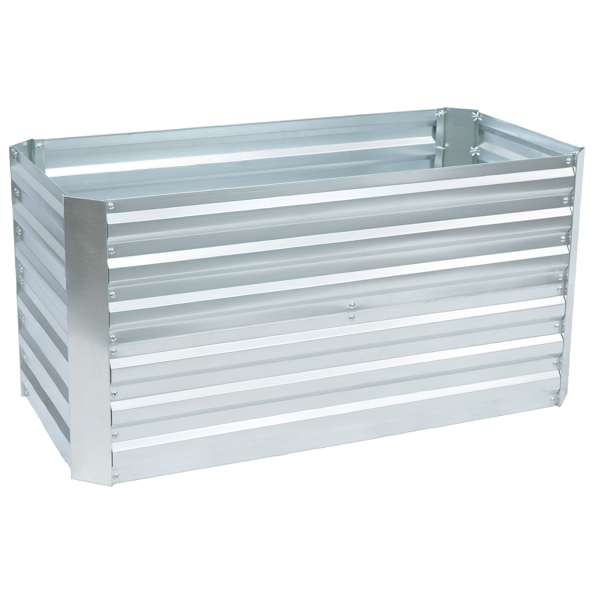 Sunnydaze Decor Galvanized Raised Garden Bed — 4ft. x 2ft. x 2ft., Rectangle, Silver, Model# NPH-9011
