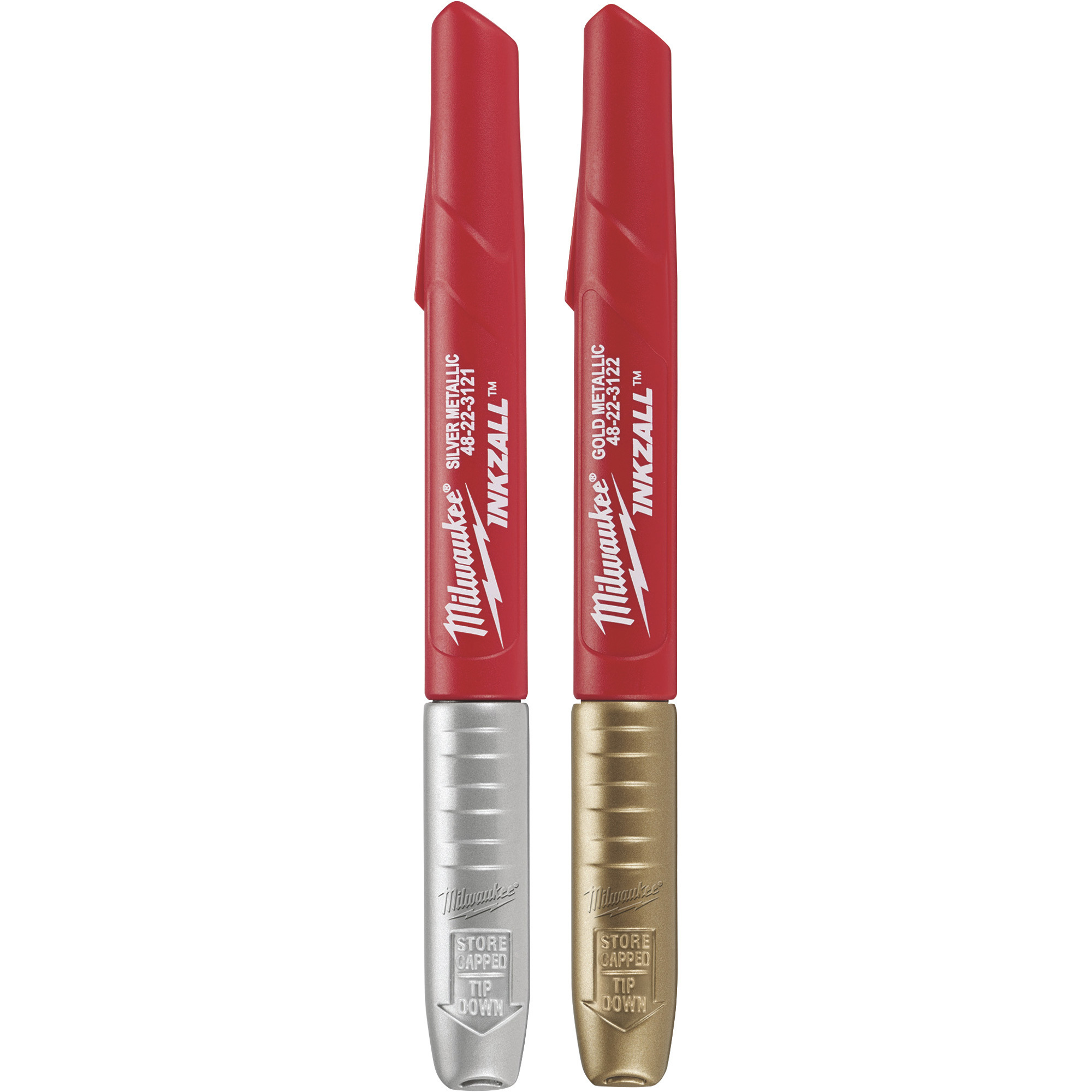 Milwaukee 48-22-3123 INKZALL Fine Point Silver/Gold Markers - 2/Pack