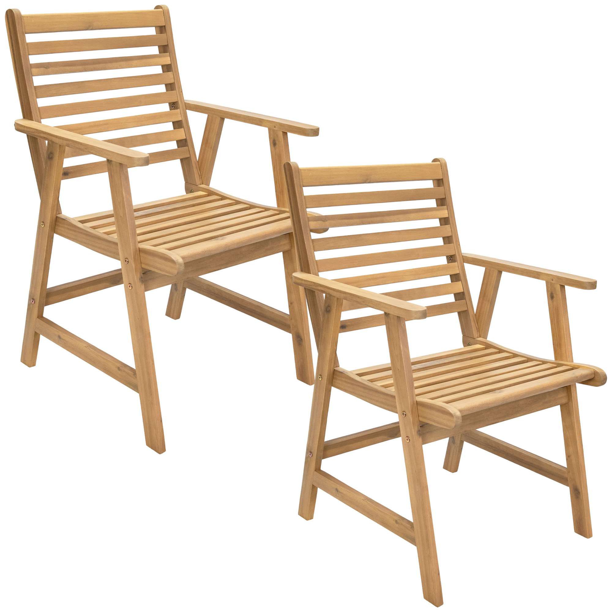 Sunnydaze Decor Hatteras Acacia Wood Outdoor Dining Armchairs — 2-Pk., Natural, Model# BOD-6322