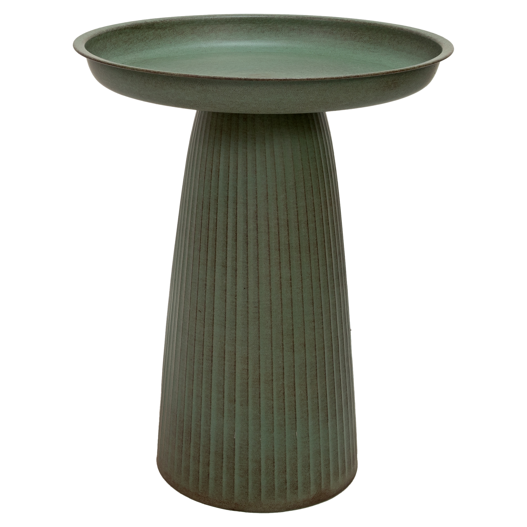 Sunnydaze Decor Metal Outdoor Bird Bath — Matte Green, UV-Protected, Rust-Resistant, Model# DRV-1991