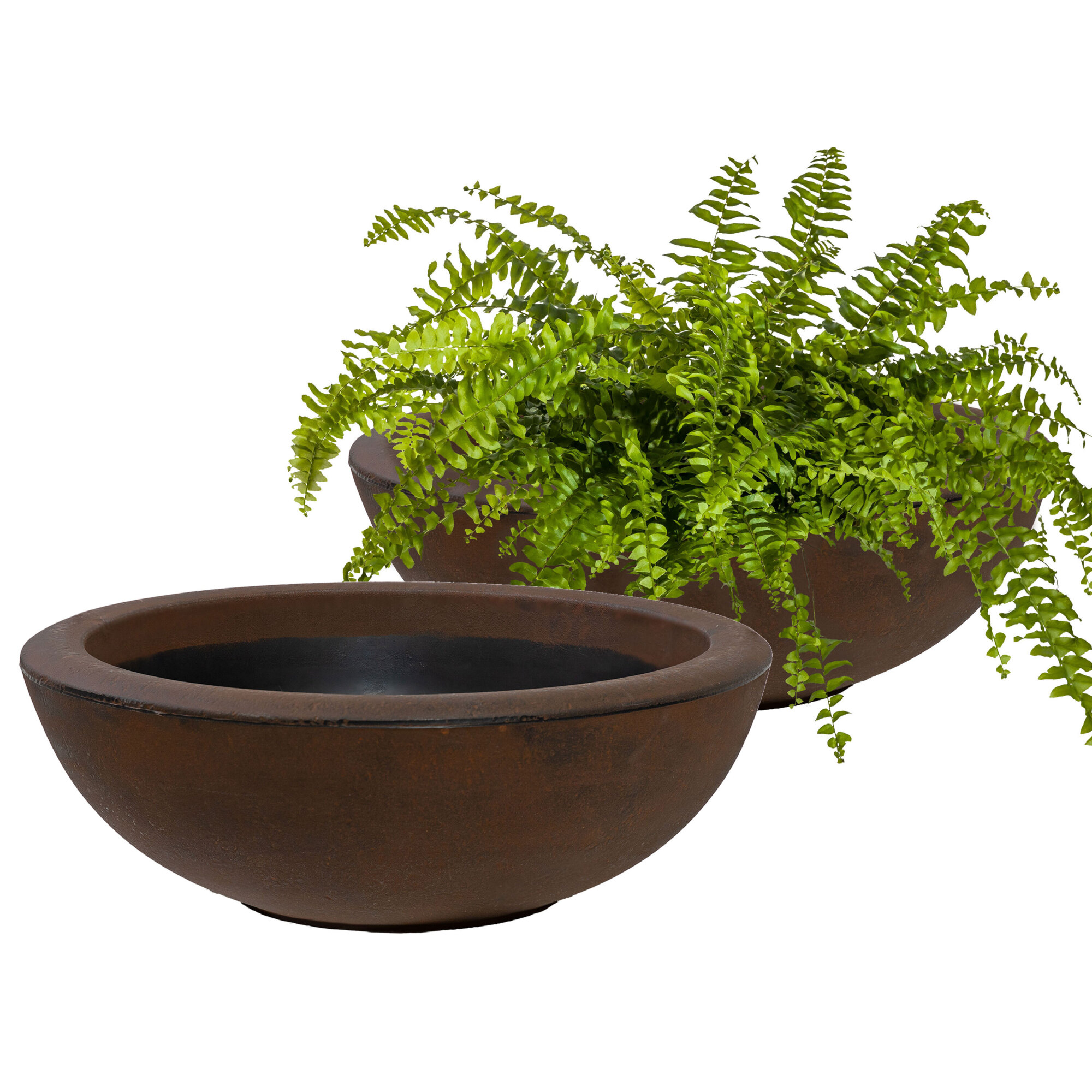 Sunnydaze Decor Percival Outdoor Flower Pot Planter — 20.75in., Weather-Resistant Polyresin, Double-Walled, Rust, 2 Pk, Model# DG-956-2PK