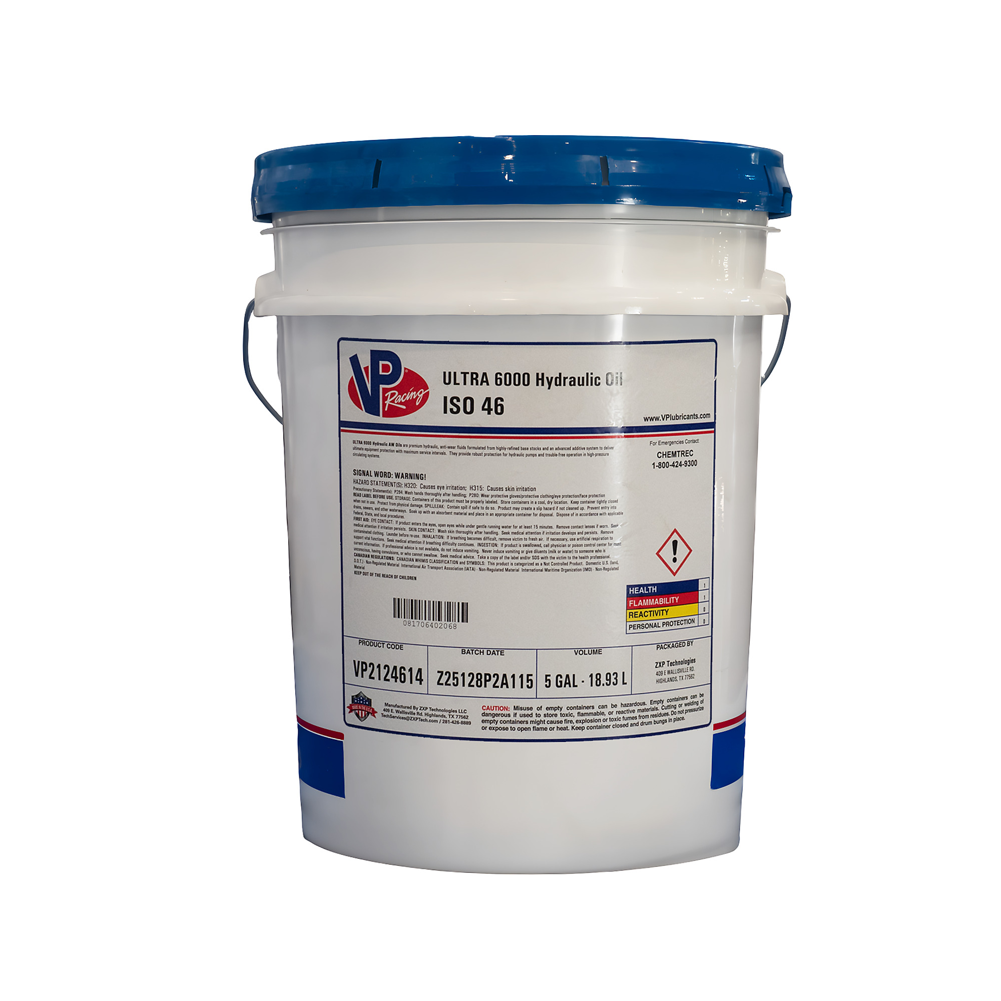 VP Racing Ultra 6000 Hydraulic AW 46 Oil — 5 Gal., Anti-Wear, Model# VP2124614