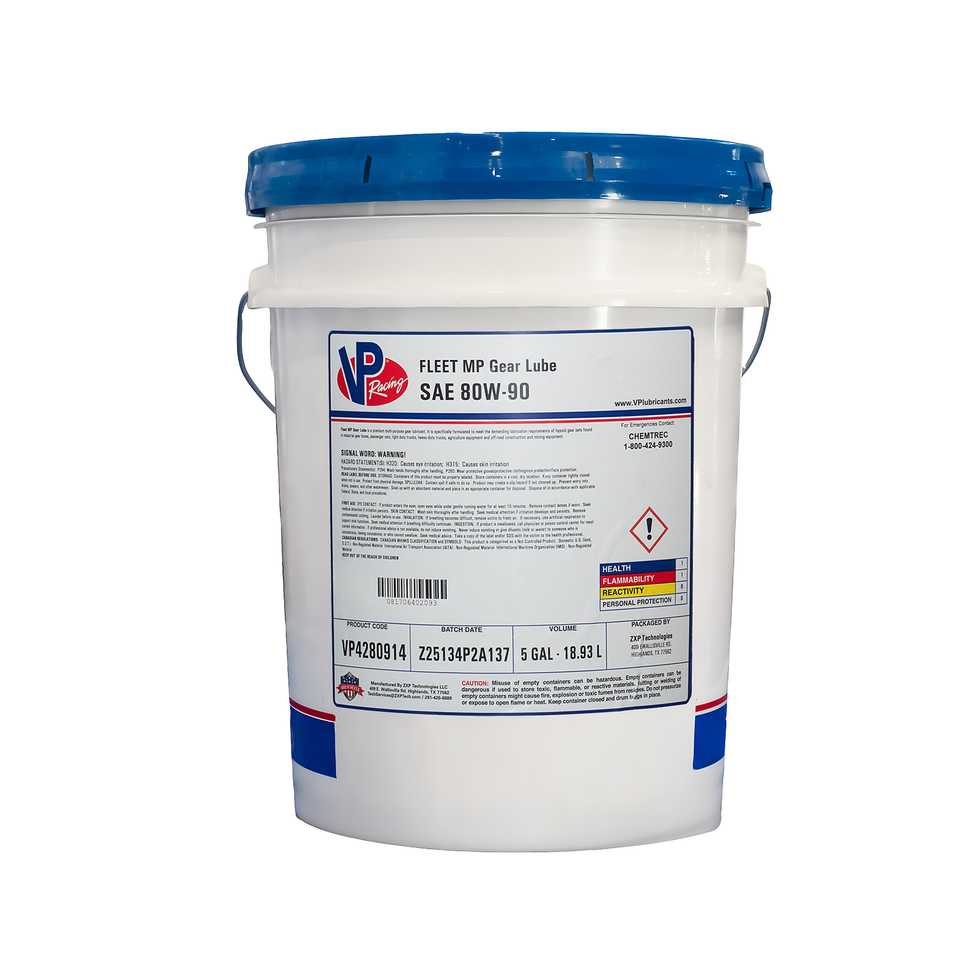 VP Racing, FLEET MP Gear Lube SAE 80W-90 (LS), 5 GAL