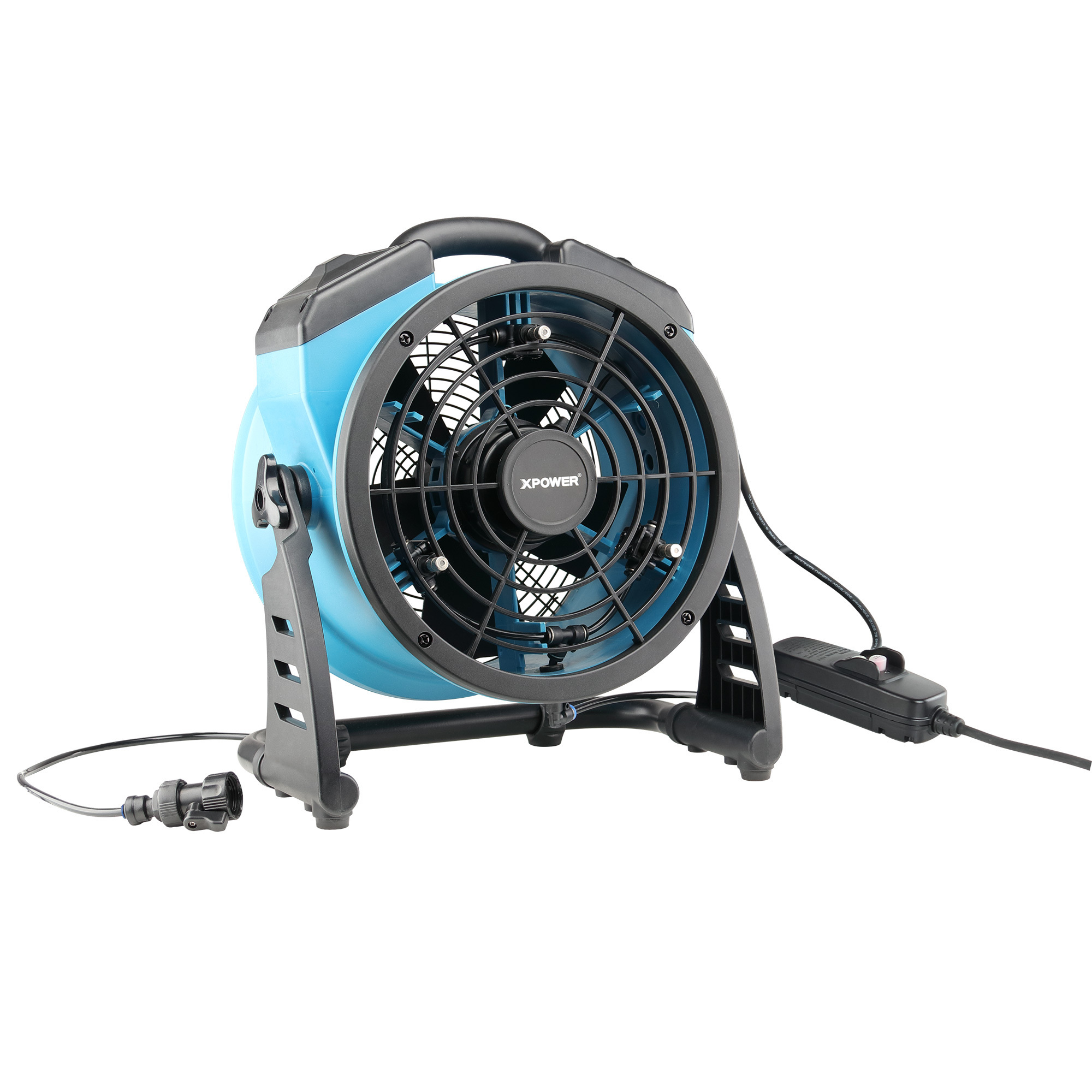 XPOWER Portable Outdoor Cooling Misting Fan — 3 Speed, 11in. Diameter, High Velocity, 1000 CFM, Model# FM-65